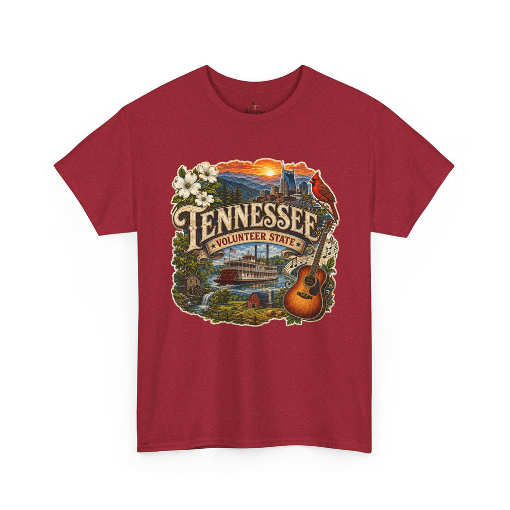 Unisex Heavy Cotton Tee🎸 Tennessee – Heart of the Volunteer State 🌄🎶
