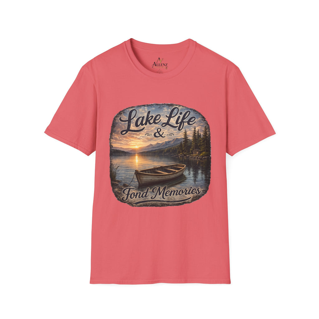 Lake Life T-Shirt — Scenic Sunrise Boat 'Lake Life & Fond Memories'