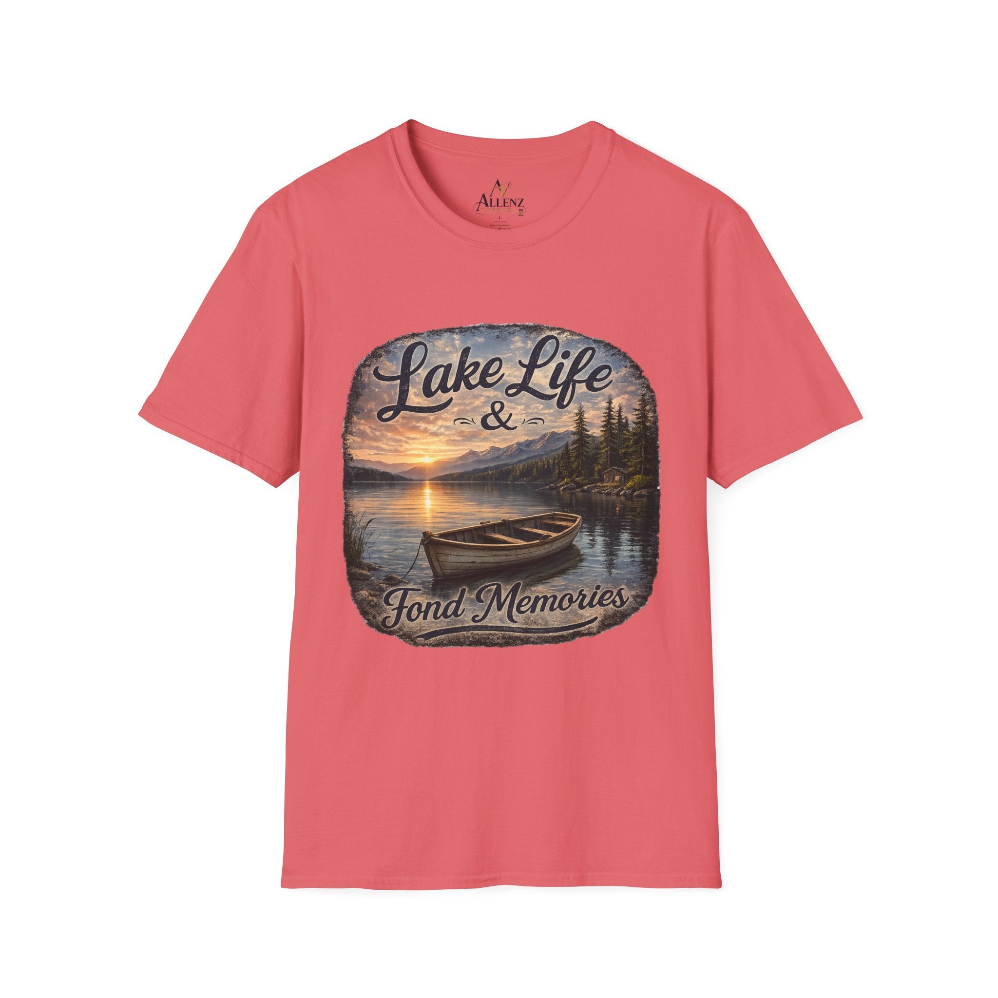 Lake Life T-Shirt — Scenic Sunrise Boat 'Lake Life & Fond Memories'