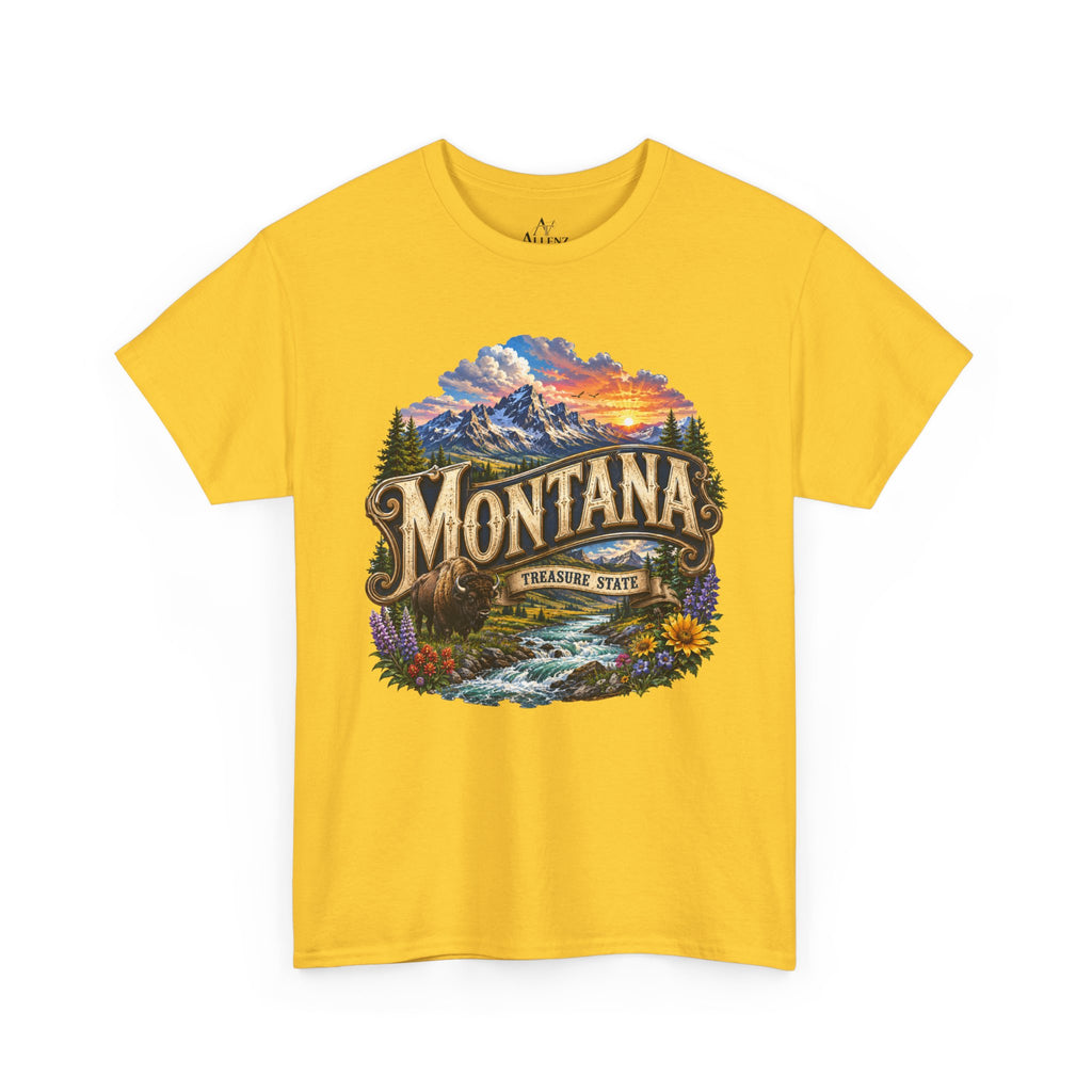 Unisex Heavy Cotton Tee🏔️ Montana – Big Sky Beauty and Wild Frontier Spirit 🏔️