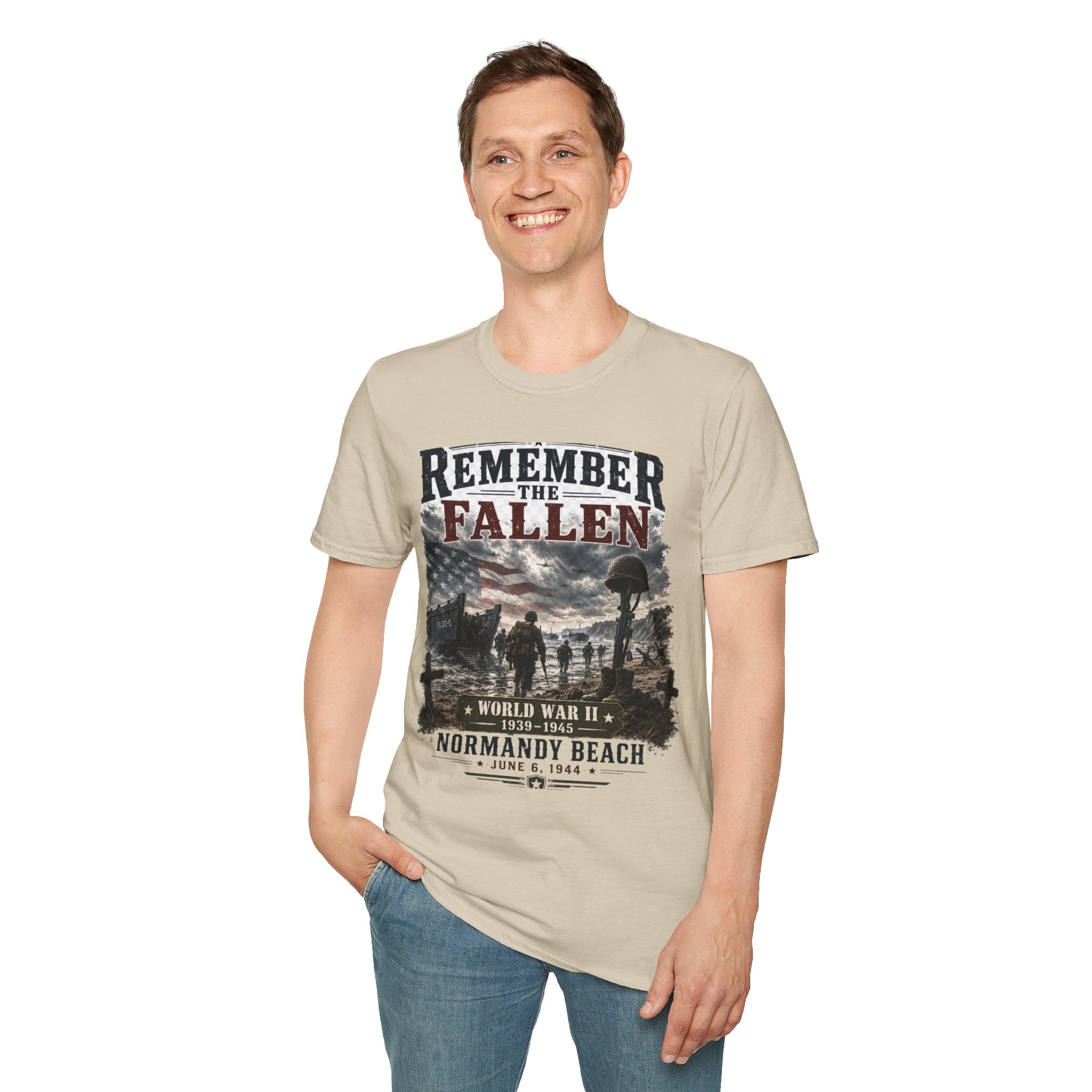 Remember the Fallen T-Shirt — Normandy Beach WWII Memorial Tee