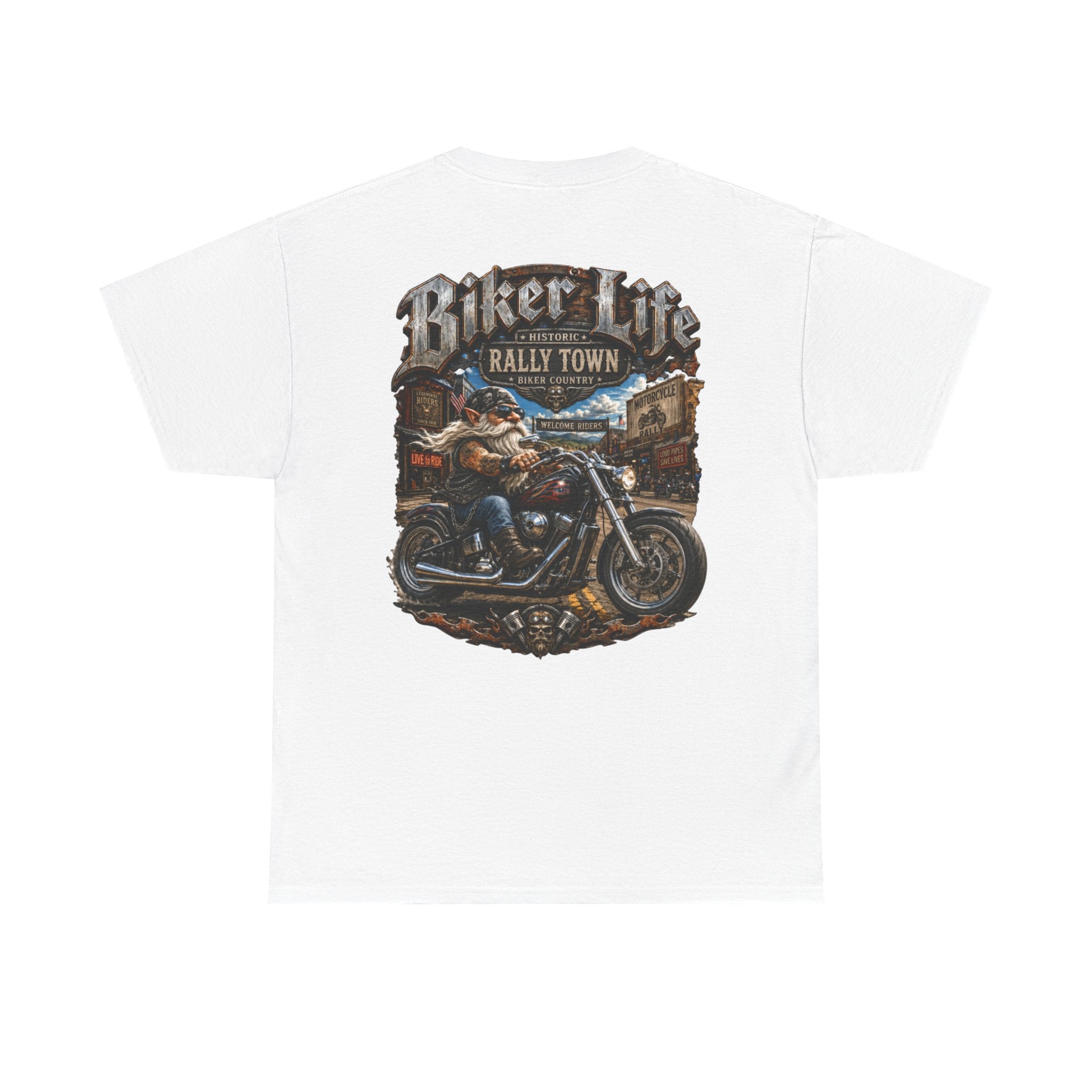 Gnome Biker Life Unisex Heavy Cotton Tee