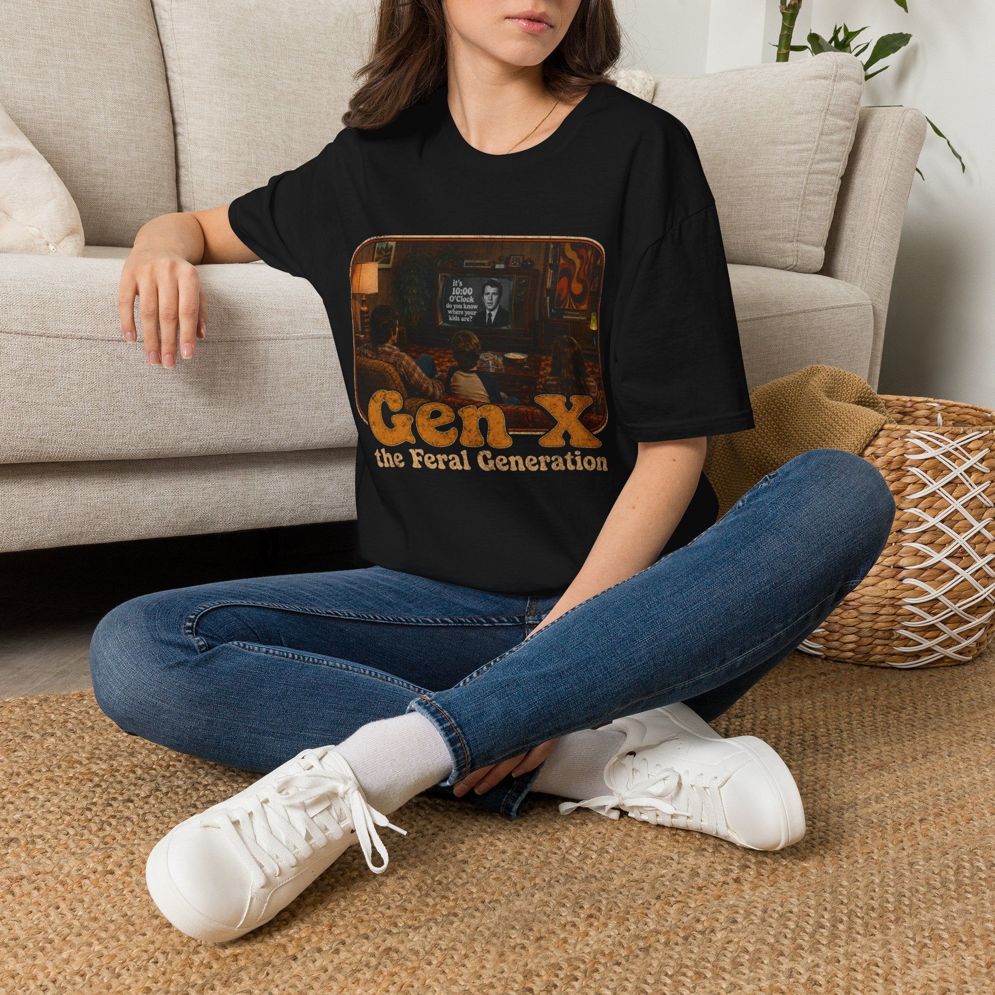 Gen X T-Shirt — "Gen X: The Feral Generation" Retro TV Nostalgia Tee