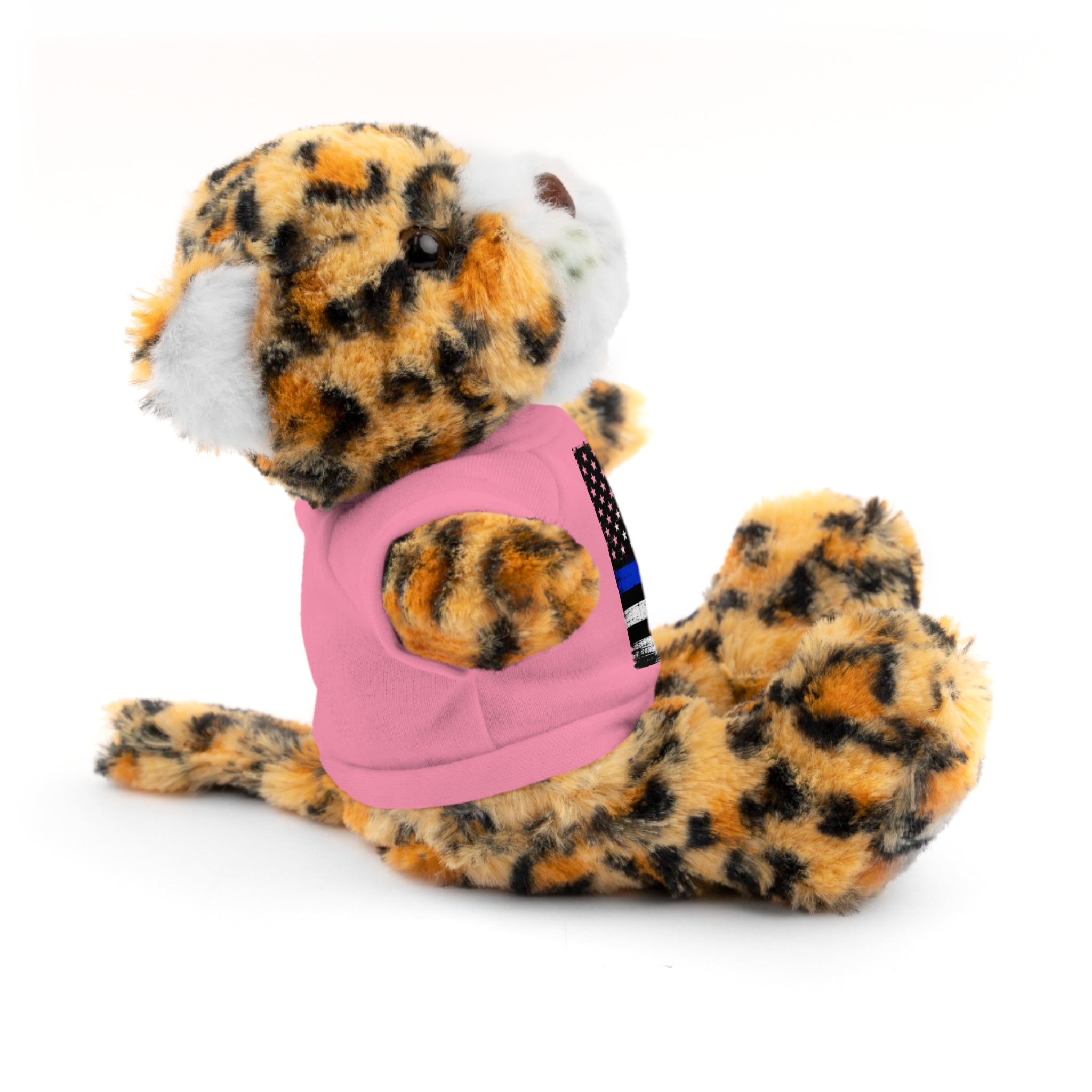 Kids Stuffed Animal with Thin Blue line flag Tee