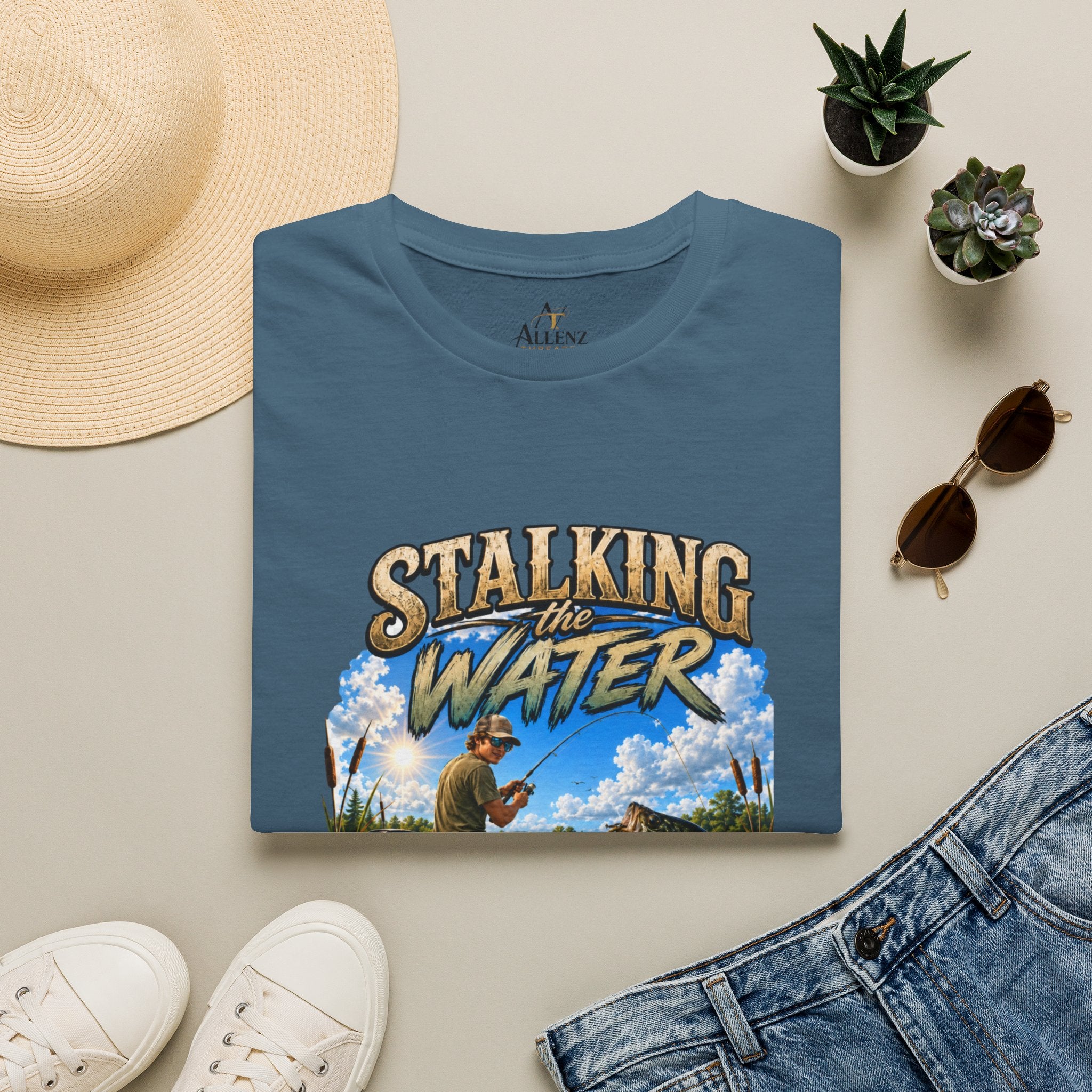 Stalking The Water Fishing Unisex Softstyle T-Shirt