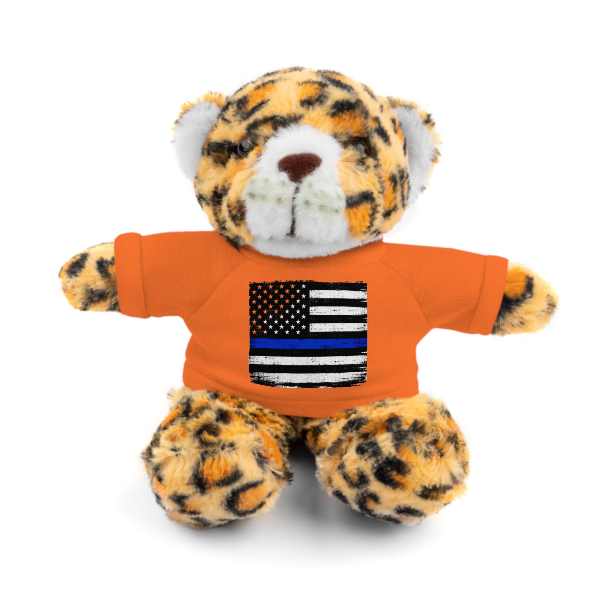 Kids Stuffed Animal with Thin Blue line flag Tee