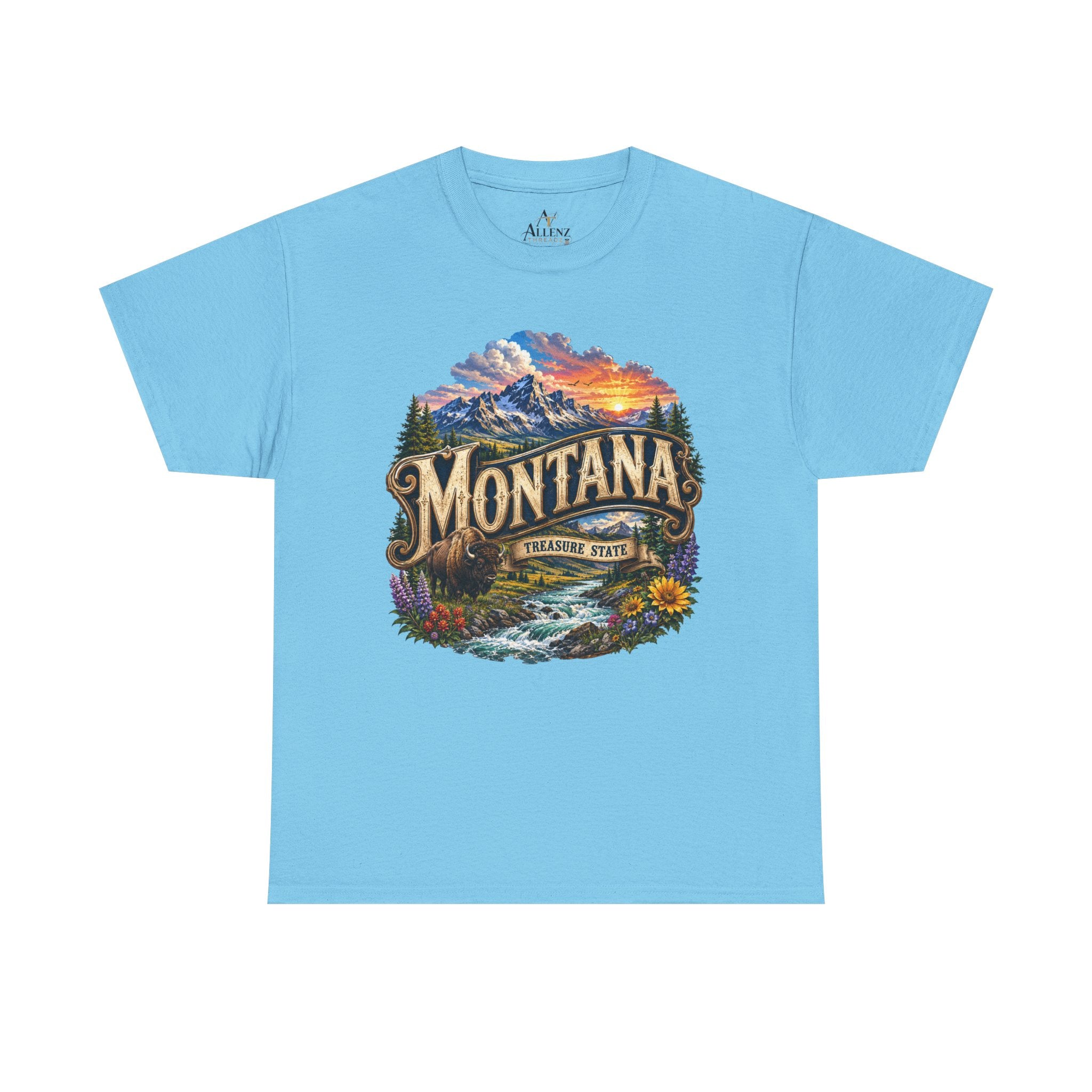 Unisex Heavy Cotton Tee🏔️ Montana – Big Sky Beauty and Wild Frontier Spirit 🏔️