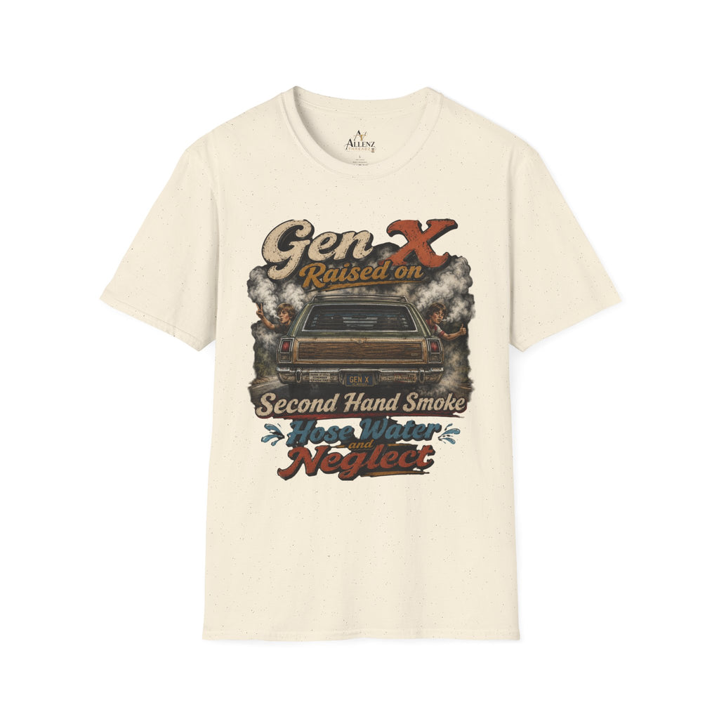 Gen X T-Shirt — "Raised on Secondhand Smoke, Hose Water, Neglect" Retro Car Vintage Tee
