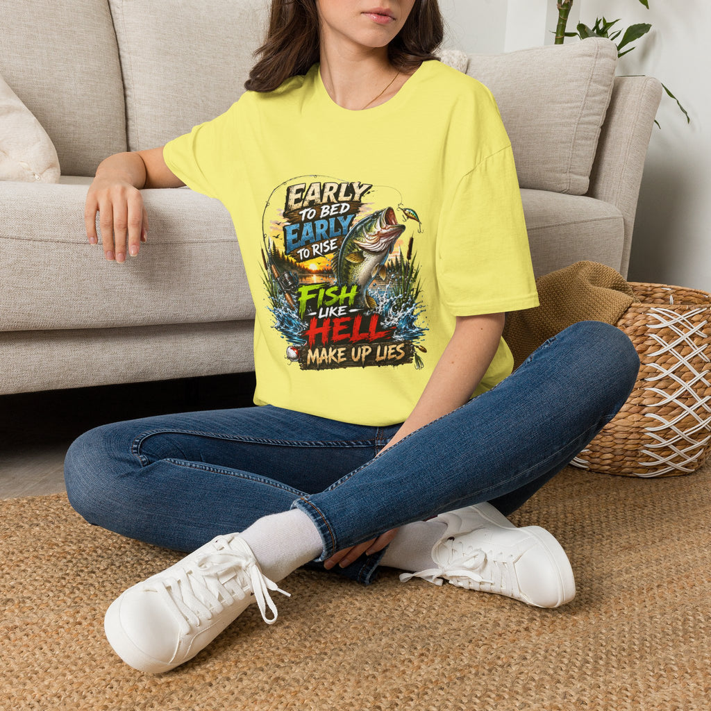 Early To Bed Fishing Unisex Softstyle T-Shirt