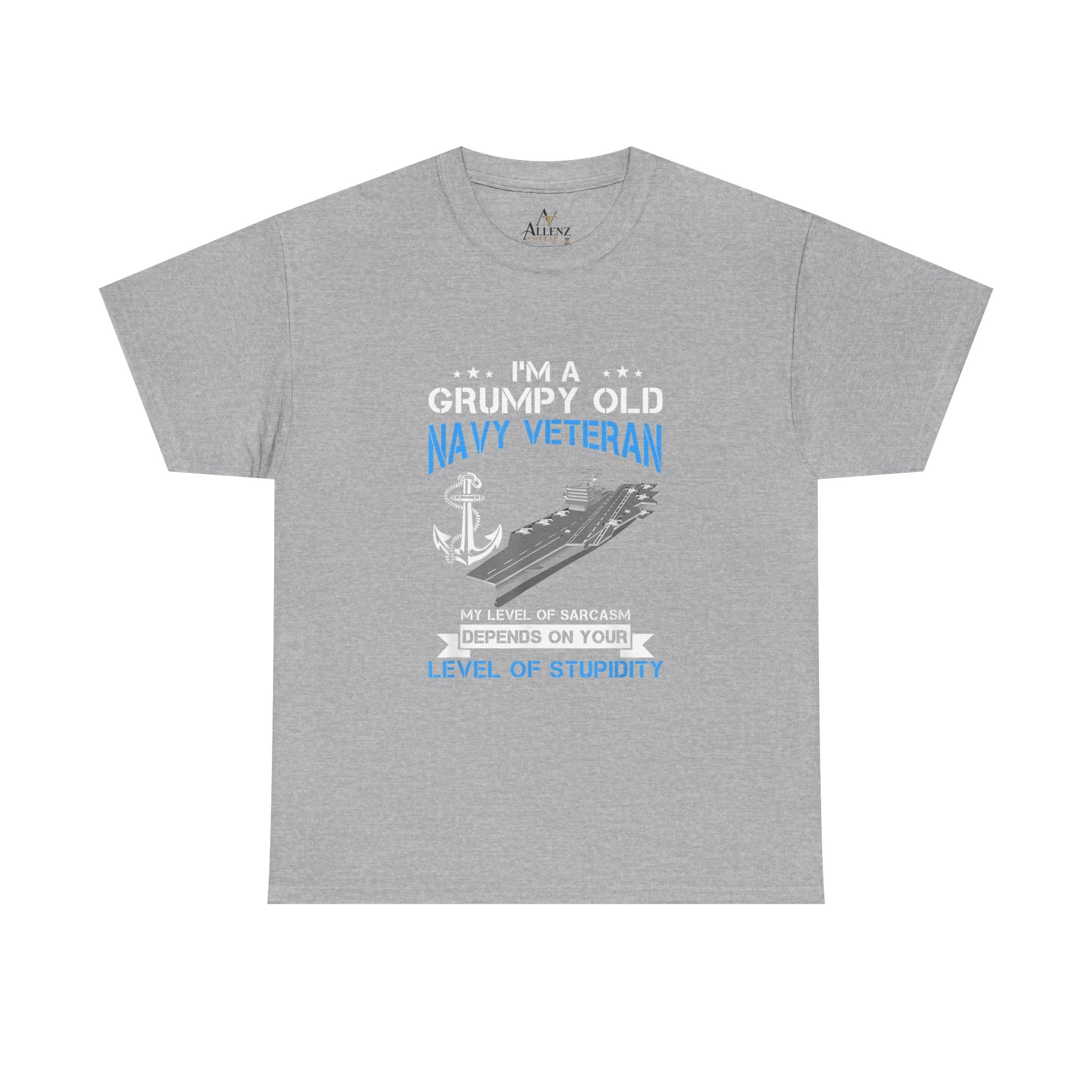 Unisex Heavy Cotton Tee⚓ “I’m A Grumpy Old Navy Veteran” Funny Veteran T-Shirt ⚓
