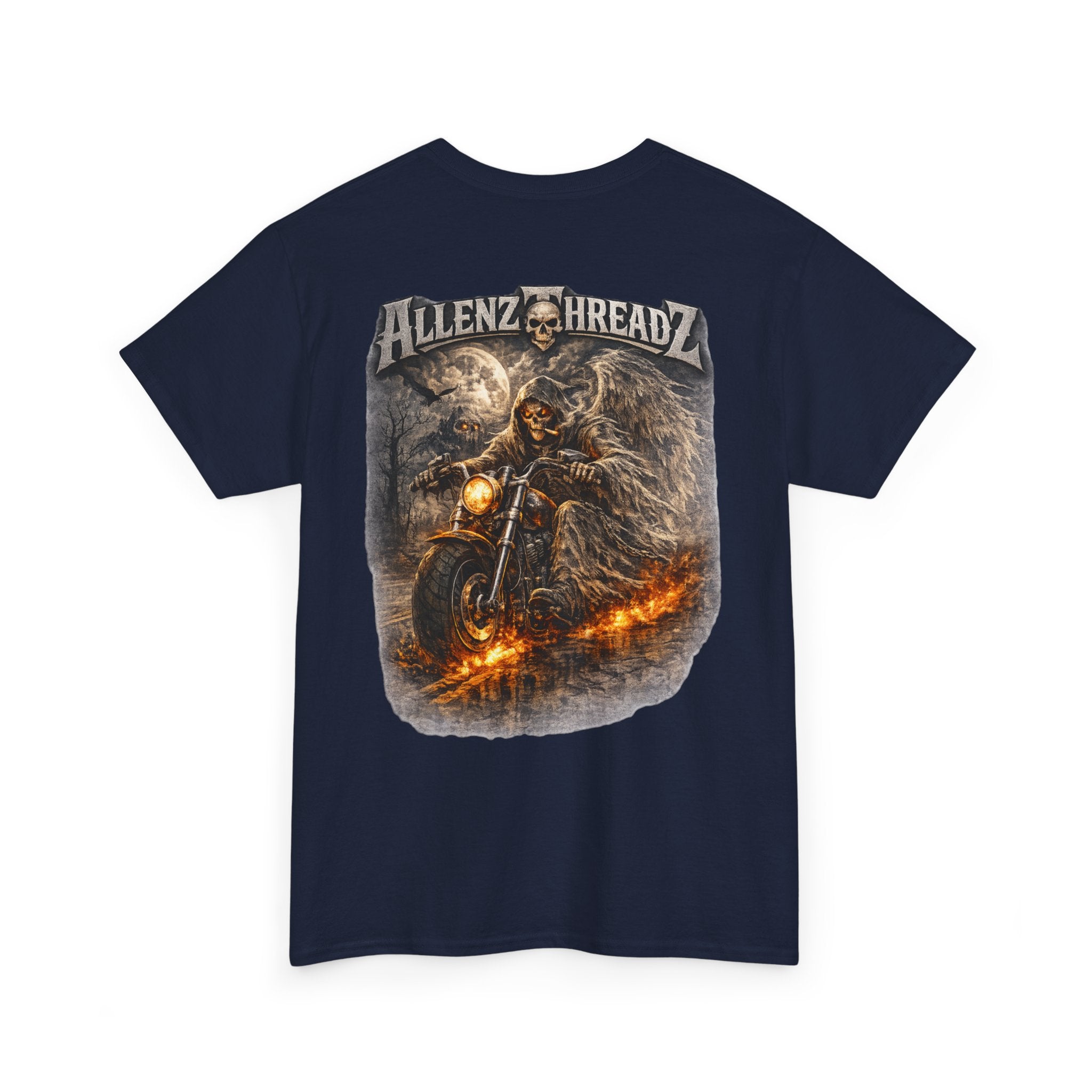 Unisex Heavy Cotton Tee🔥 Allenz Threadz Exclusive – Reaper Rider Tee 🔥