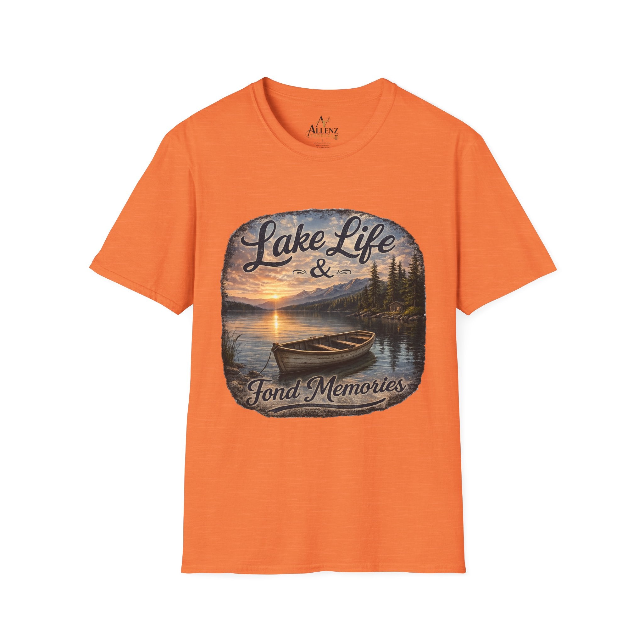 Lake Life T-Shirt — Scenic Sunrise Boat 'Lake Life & Fond Memories'