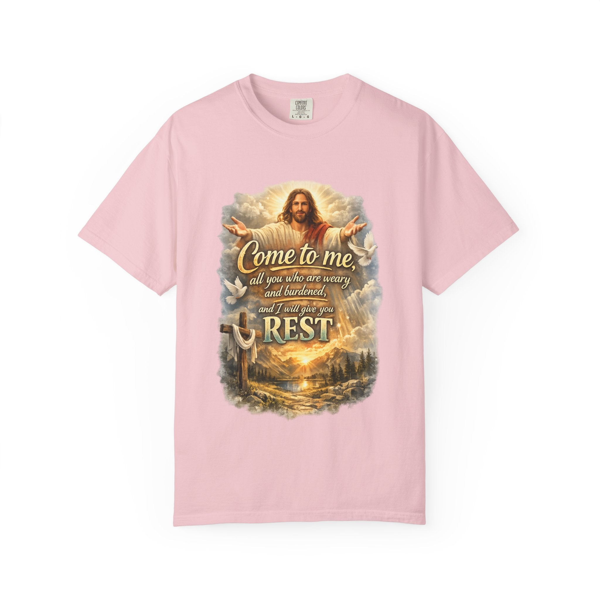 Come to Me Christian T-Shirt — "Come to me... and I will give you REST" Religious Faith Tee
