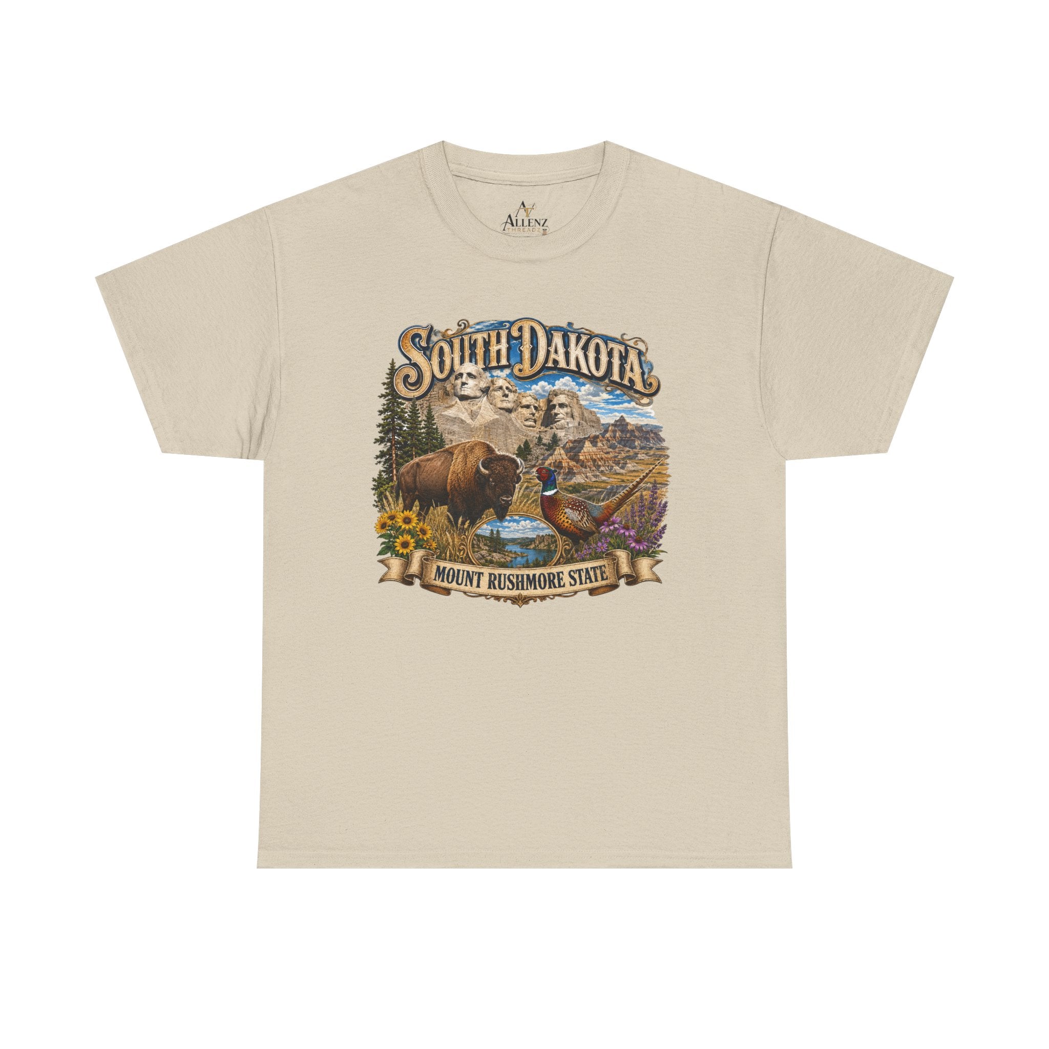 Unisex Heavy Cotton Tee South Dakota – Legendary Spirit of the Mount Rushmore State ⛰️