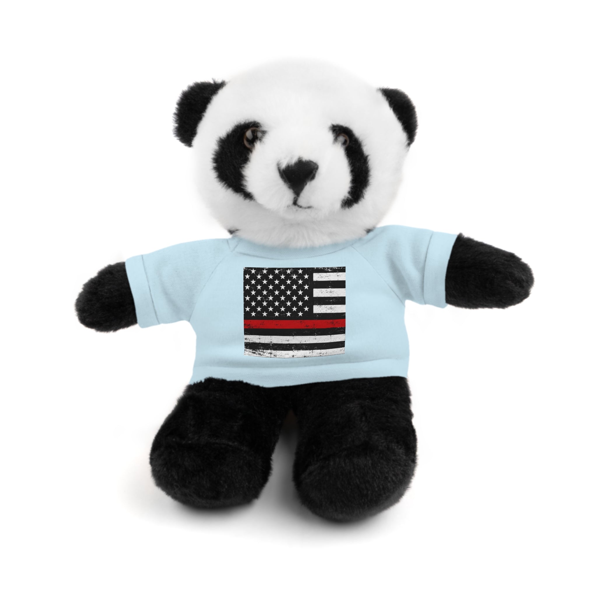 Kids Stuffed Animal with Thin Red line flag Tee