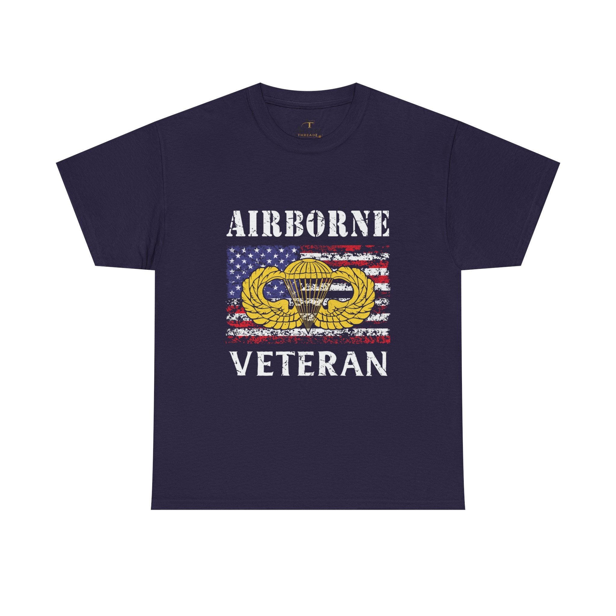 🪂 Airborne Veteran Patriotic Unisex Heavy Cotton Tee