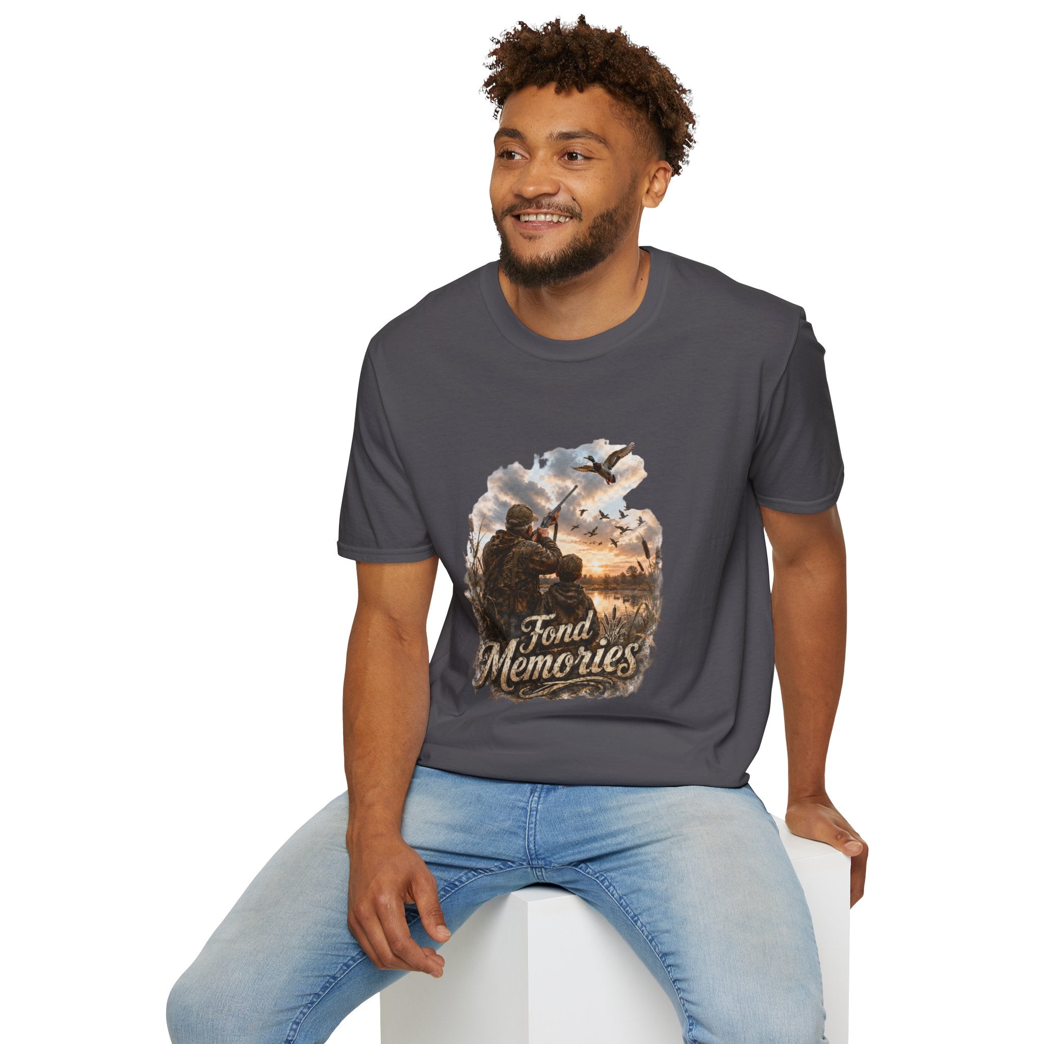 Grandpa and Grandson Hunting Unisex Softstyle T-Shirt