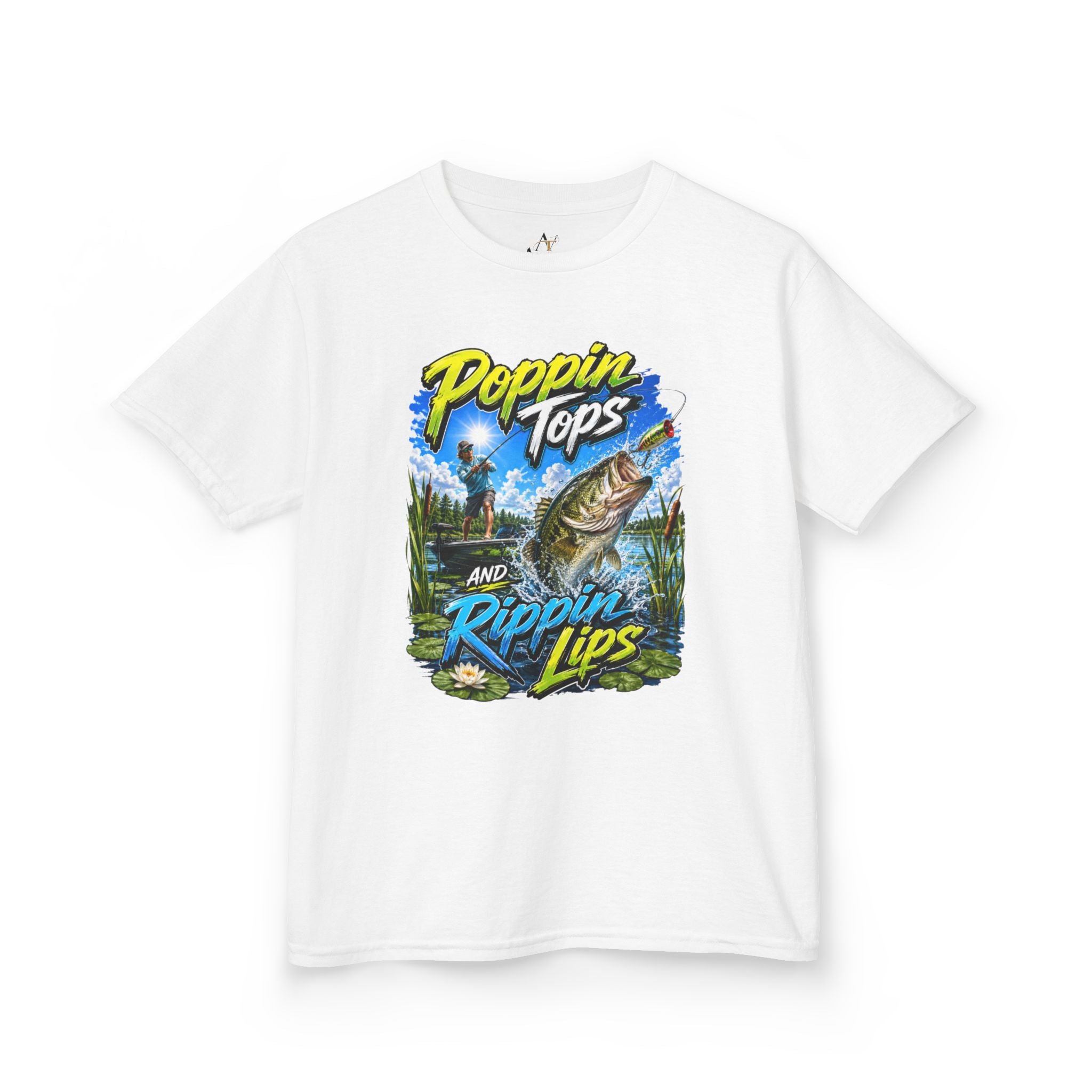 Poppin Tops Fishing Kids Heavy Cotton™ Tee