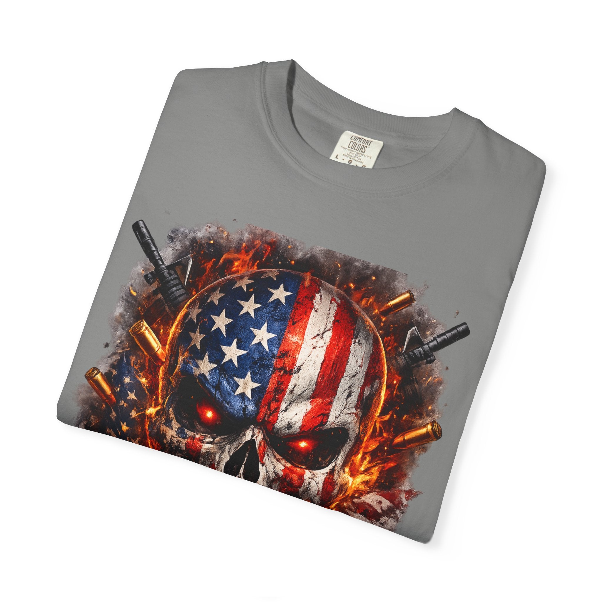 American Flag Skull 'Savage' Graphic T-Shirt