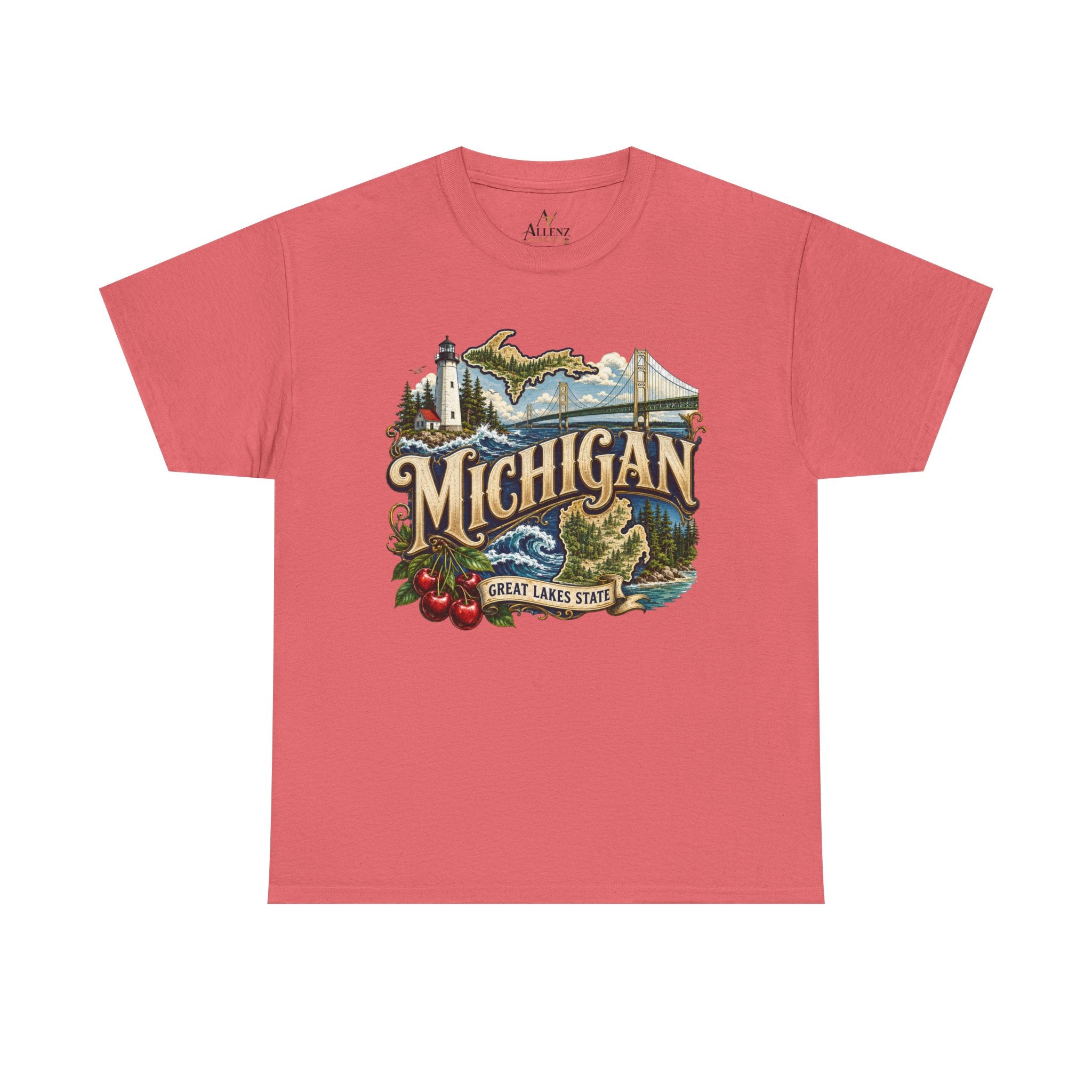 Unisex Heavy Cotton Tee🌊 Michigan – Great Lakes Beauty and Northern Adventure 🌊