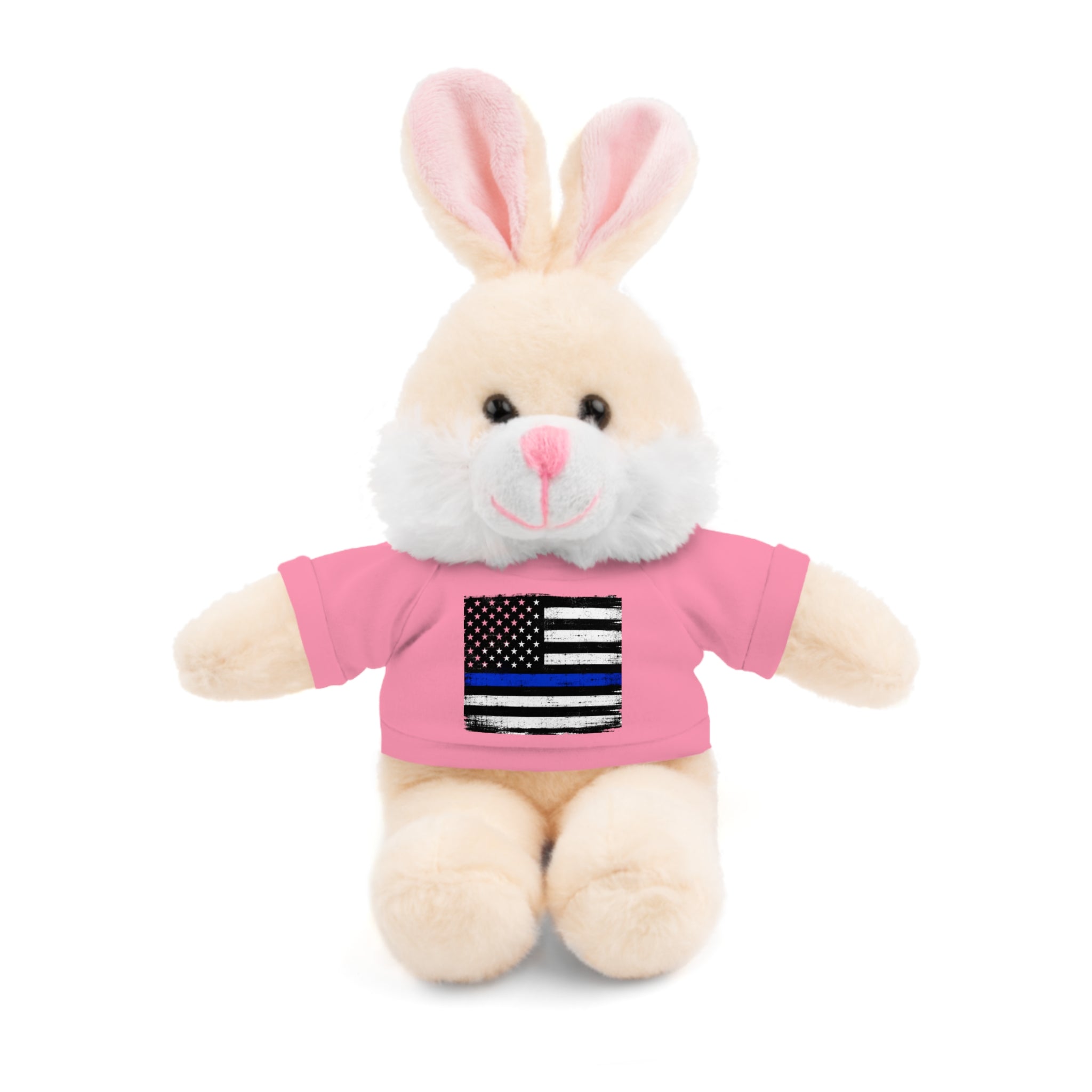 Kids Stuffed Animal with Thin Blue line flag Tee