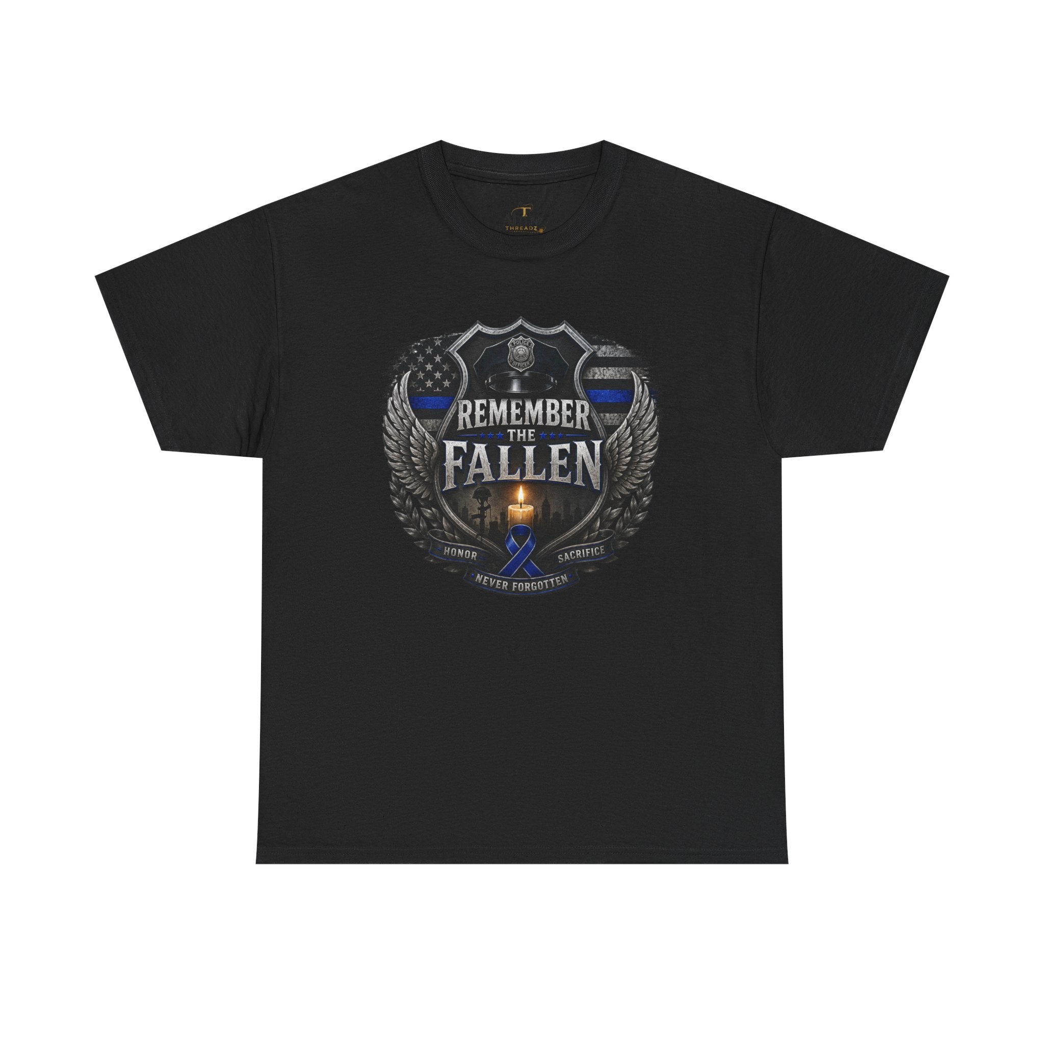 Unisex Heavy Cotton Tee Thin blue line remember the Fallen