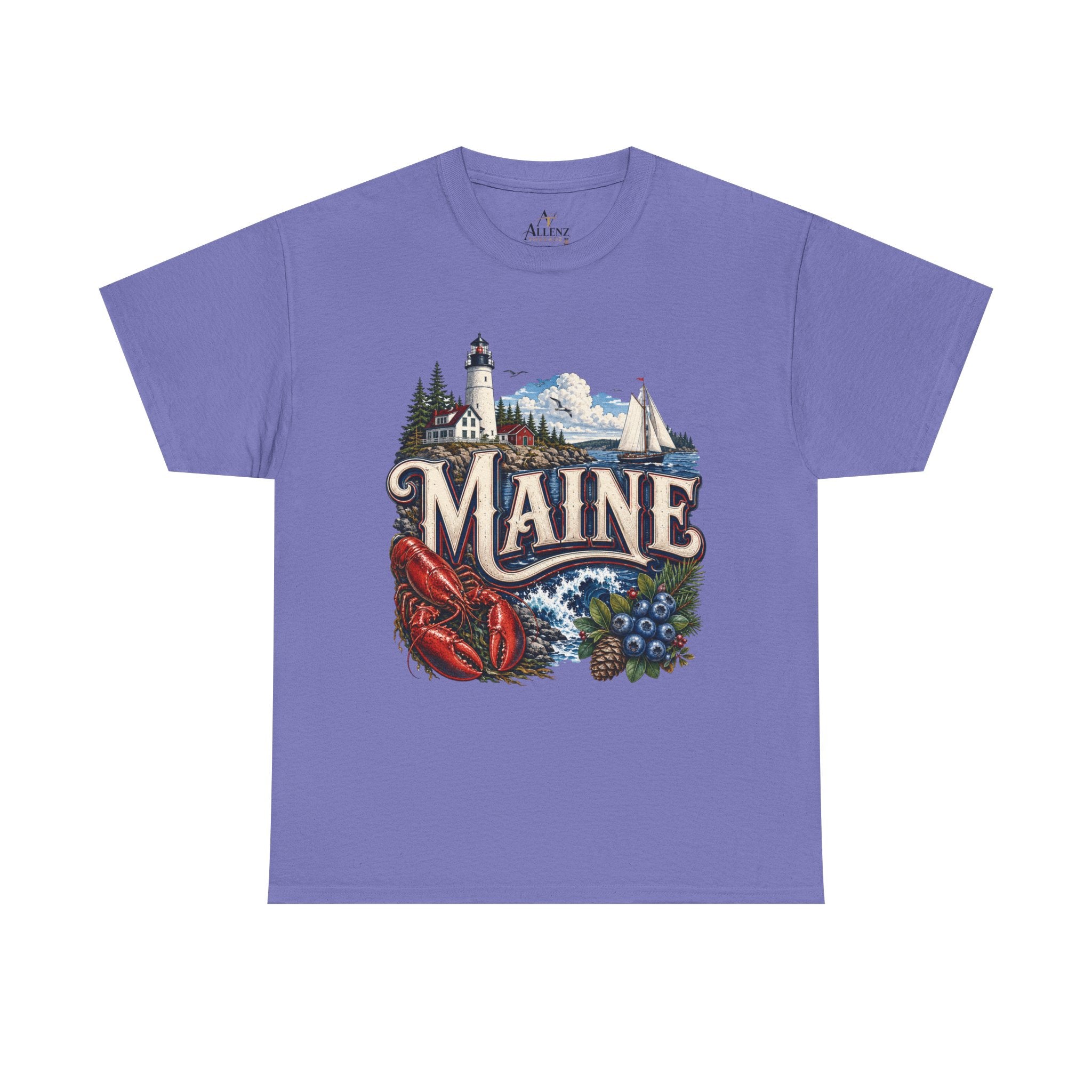 Unisex Heavy Cotton Tee 🦞 Maine – Coastal Beauty and New England Charm 🦞