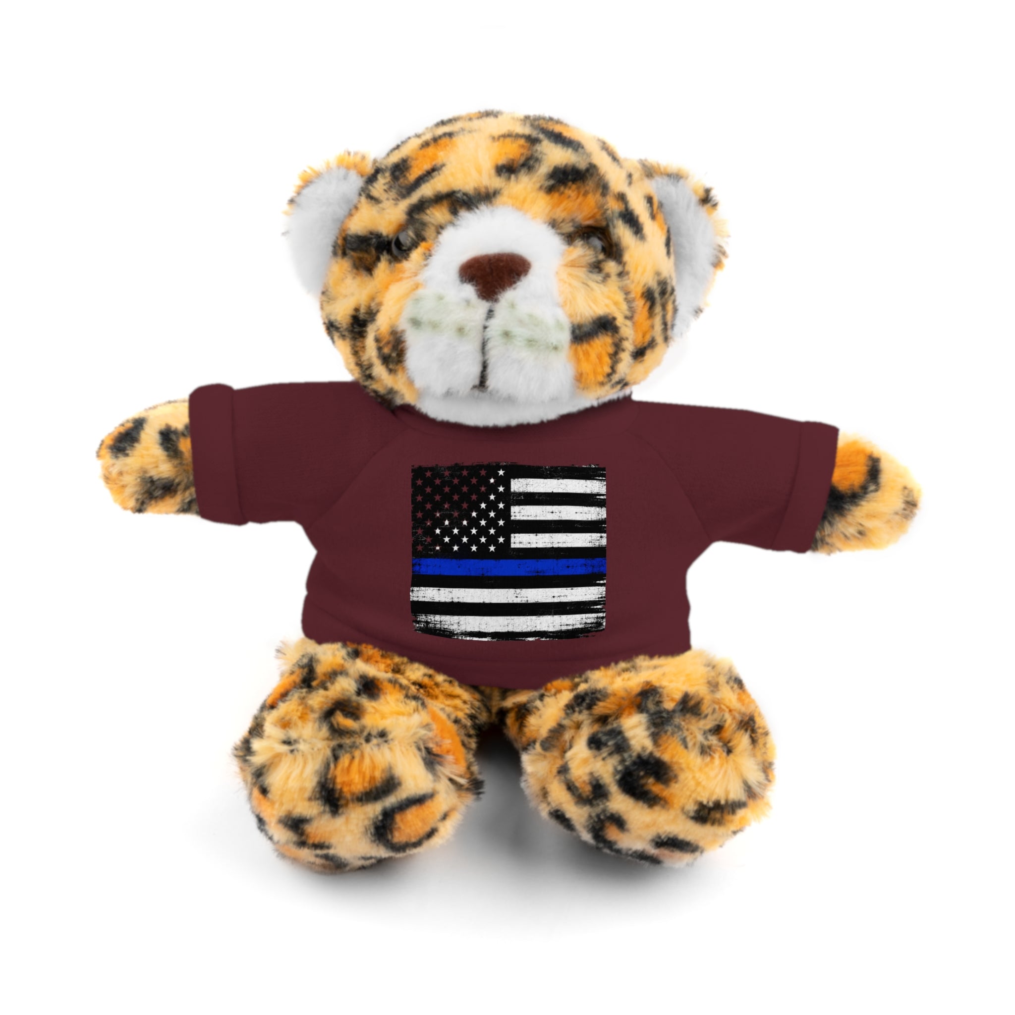 Kids Stuffed Animal with Thin Blue line flag Tee