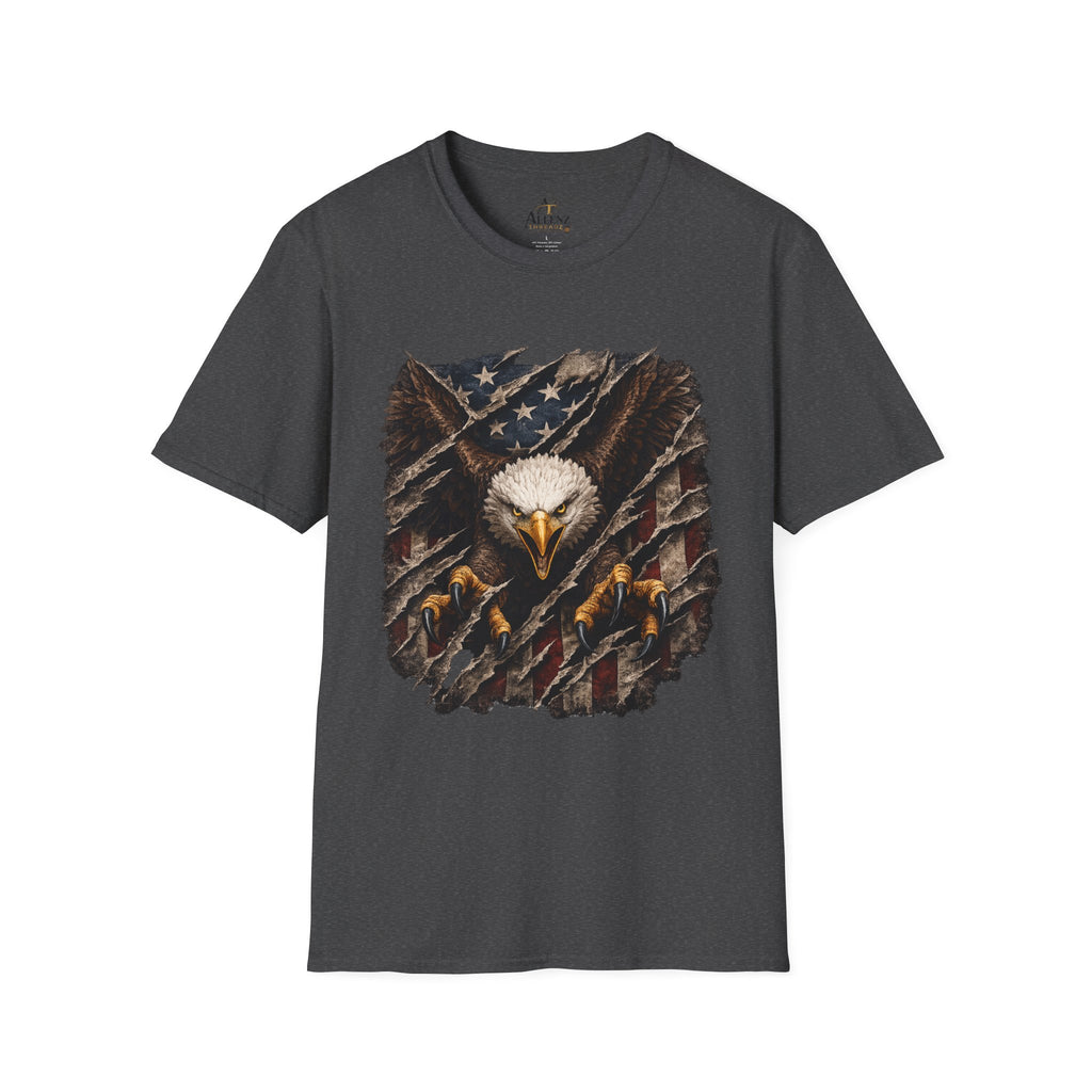 Eagle and Tattered American Flag T-Shirt