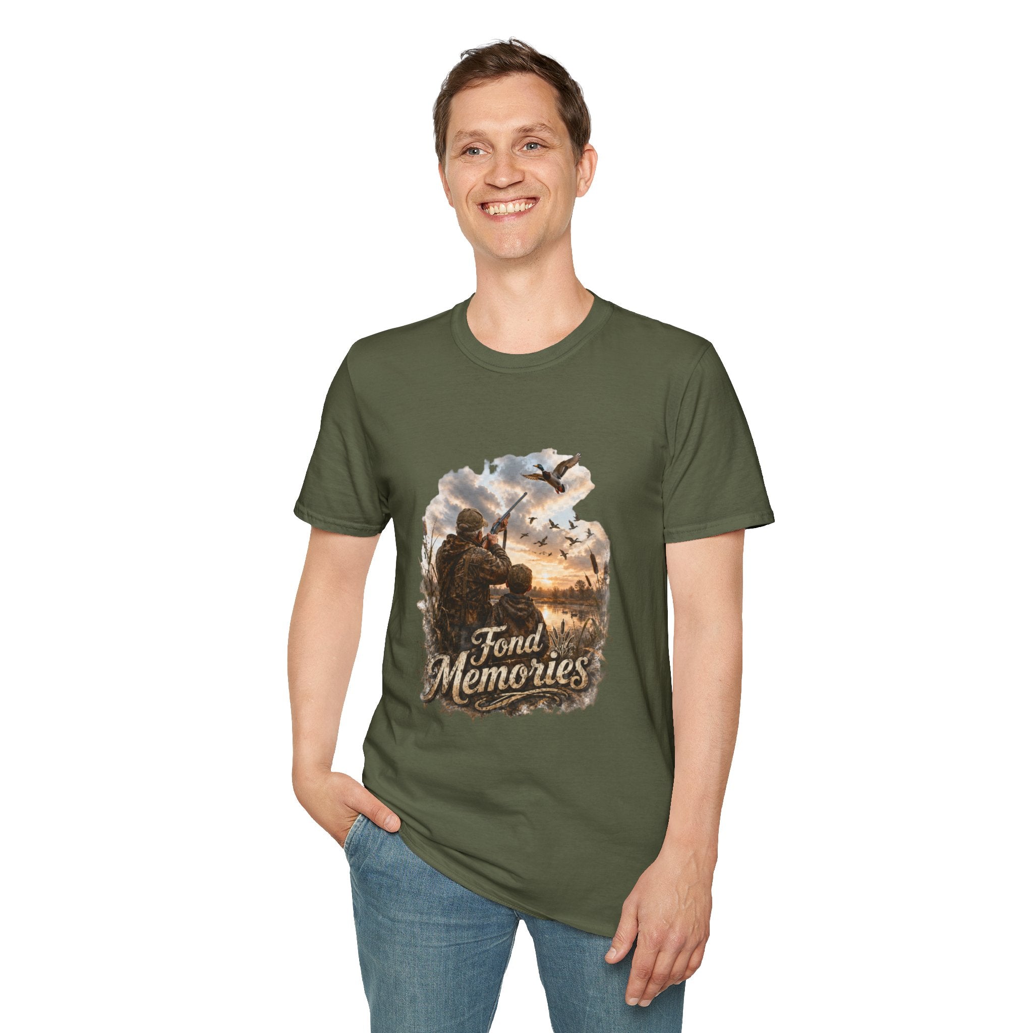 Grandpa and Grandson Hunting Unisex Softstyle T-Shirt