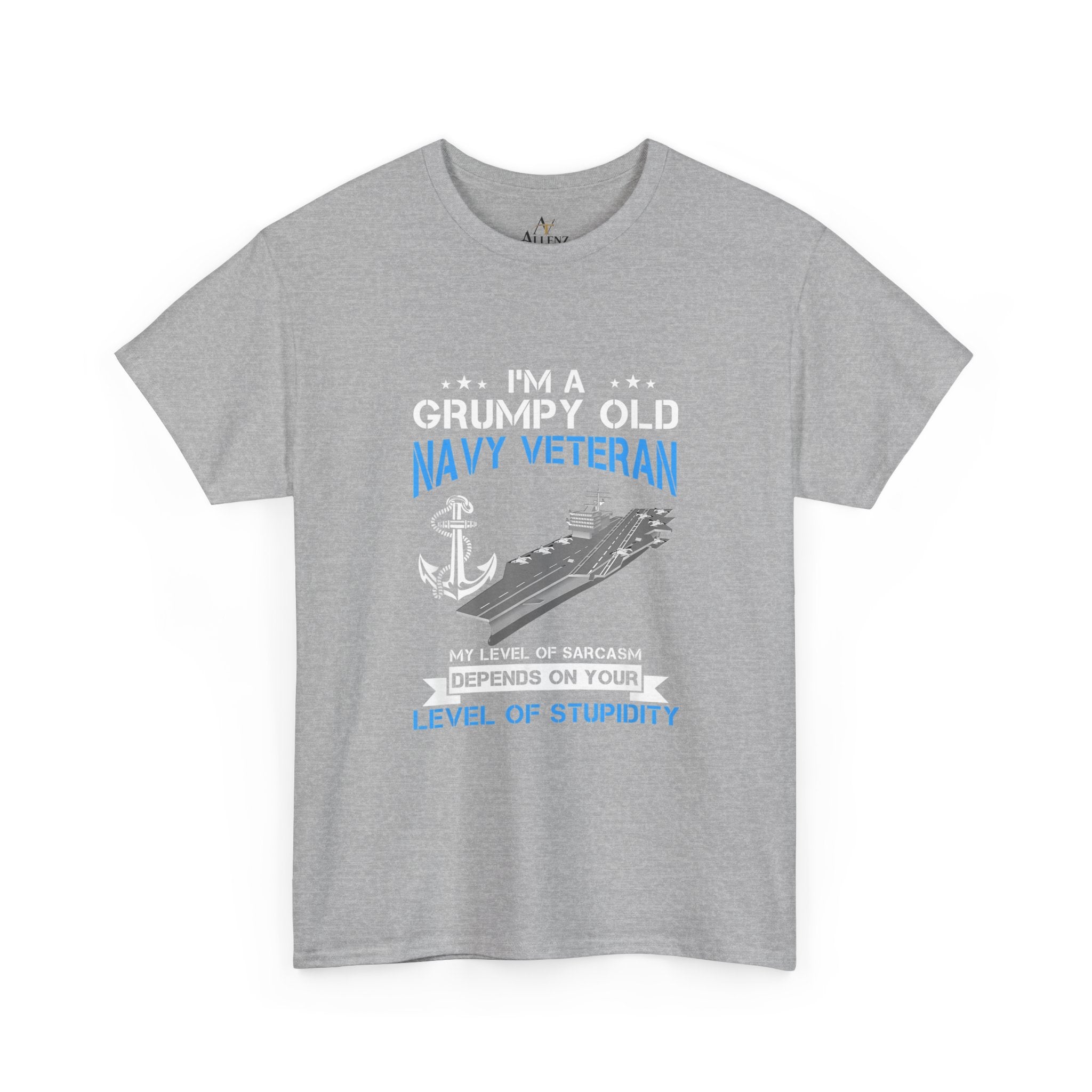 Unisex Heavy Cotton Tee⚓ “I’m A Grumpy Old Navy Veteran” Funny Veteran T-Shirt ⚓