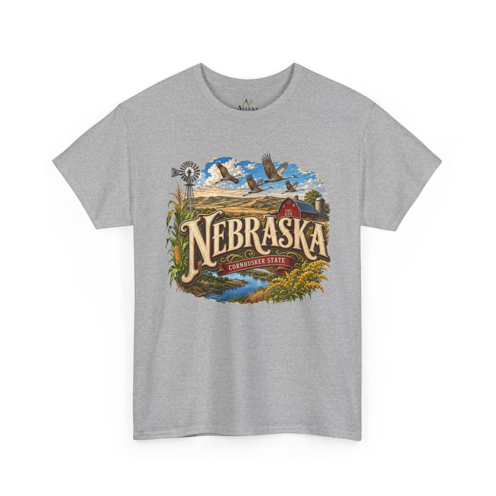 Unisex Heavy Cotton Tee🌾 Nebraska – Heartland Heritage and Prairie Pride 🌾