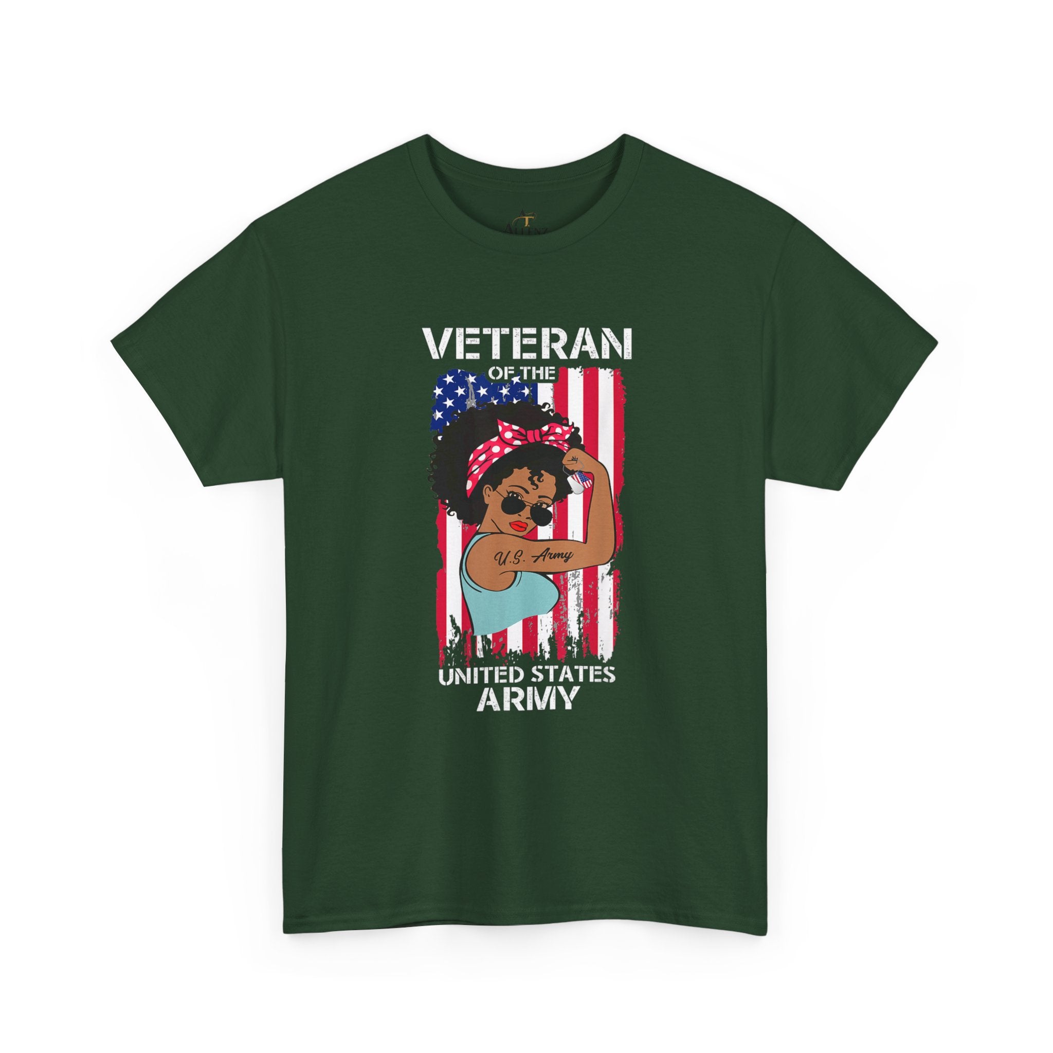 Unisex Heavy Cotton Tee✨ Melanin Army Veteran T-Shirt – Strong, Proud and Fearless ✨