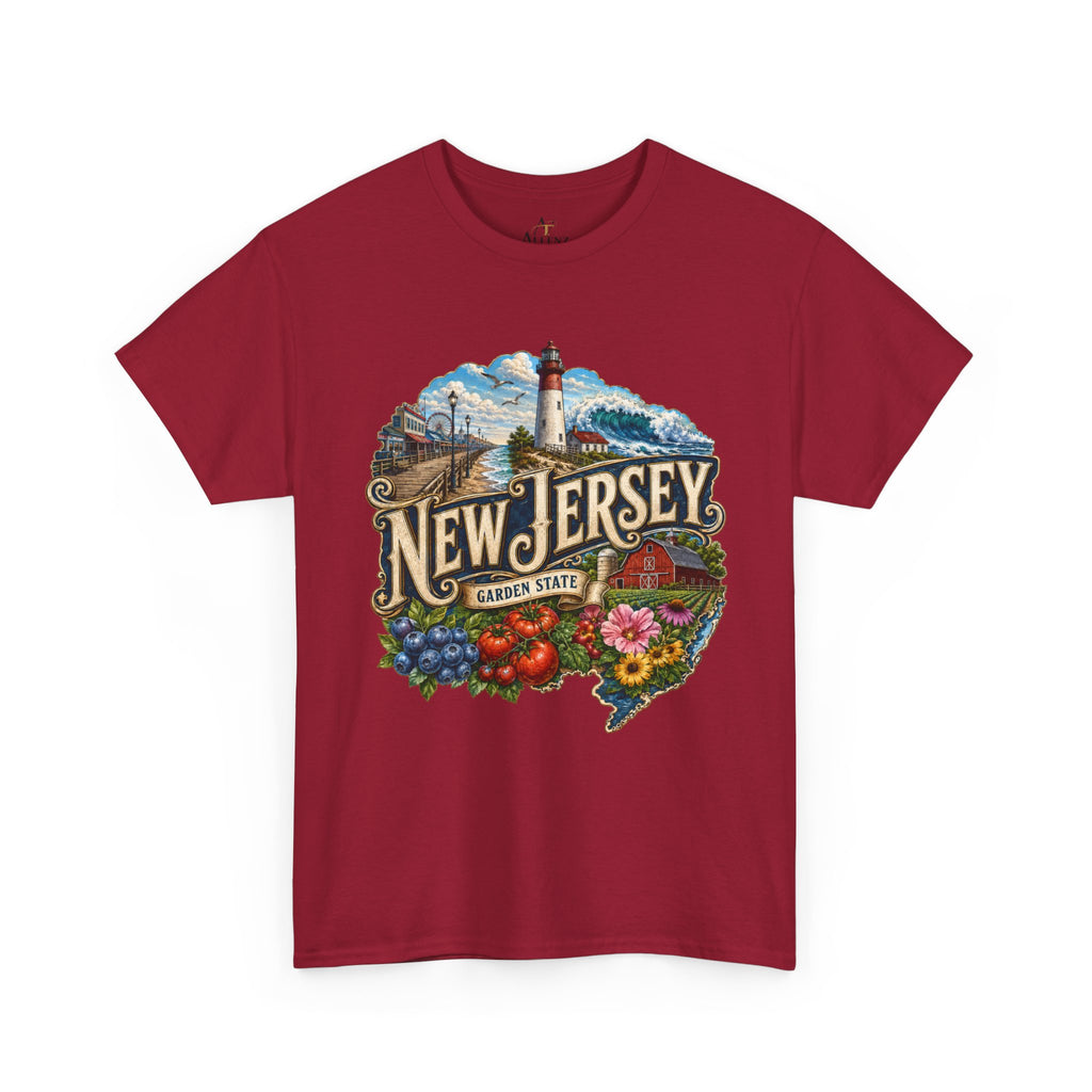 Unisex Heavy Cotton Tee🌊 New Jersey – Coastal Charm and Garden State Pride 🍅🫐