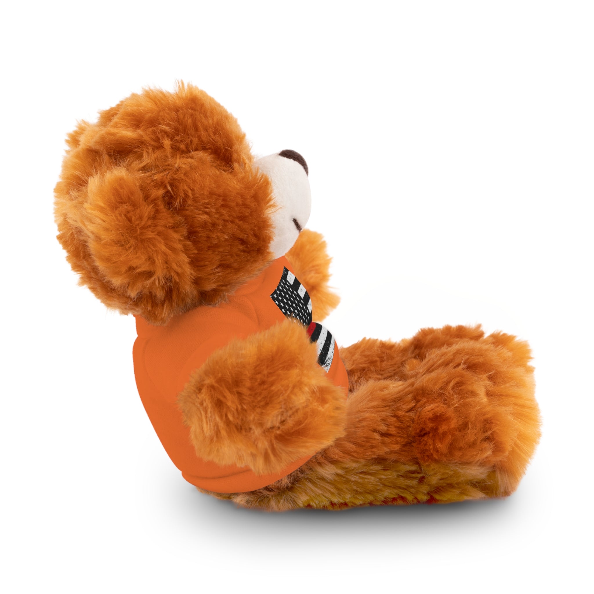 Kids Stuffed Animal with Thin Red line flag Tee