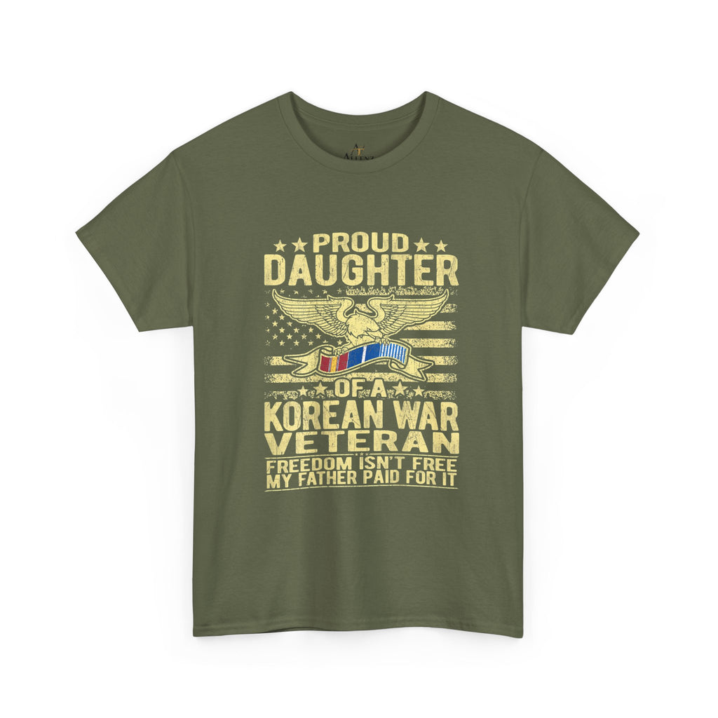 Unisex Heavy Cotton Tee Proud Daughter of a Korean War Veteran
