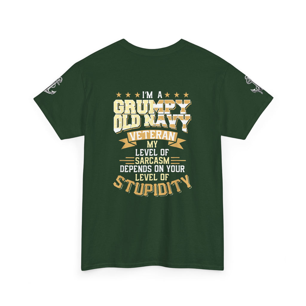 Unisex Heavy Cotton Tee⚓ “I’m A Grumpy Old Navy Veteran” Funny Veteran Shirt ⚓