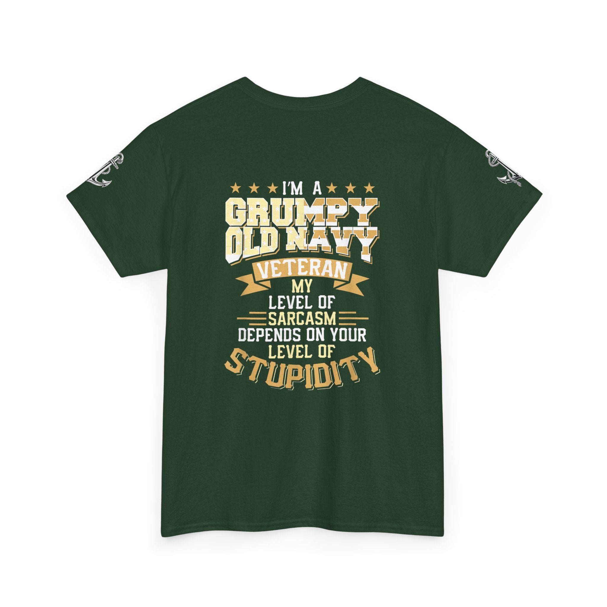 Unisex Heavy Cotton Tee⚓ “I’m A Grumpy Old Navy Veteran” Funny Veteran Shirt ⚓