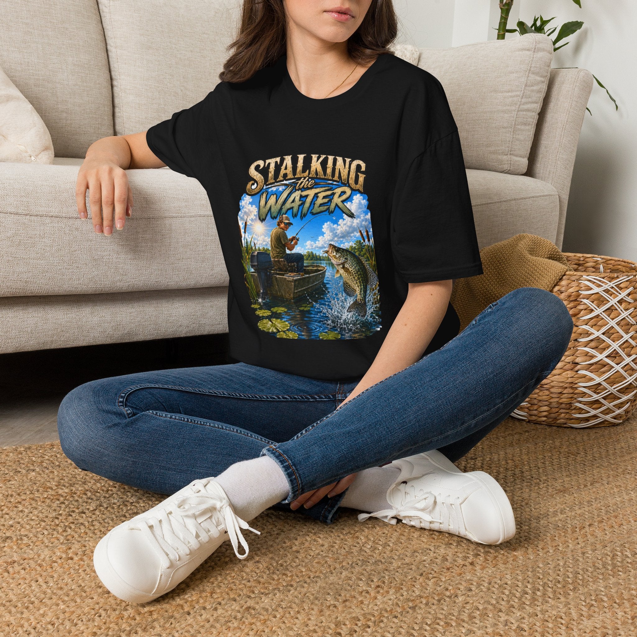 Stalking The Water Fishing Unisex Softstyle T-Shirt