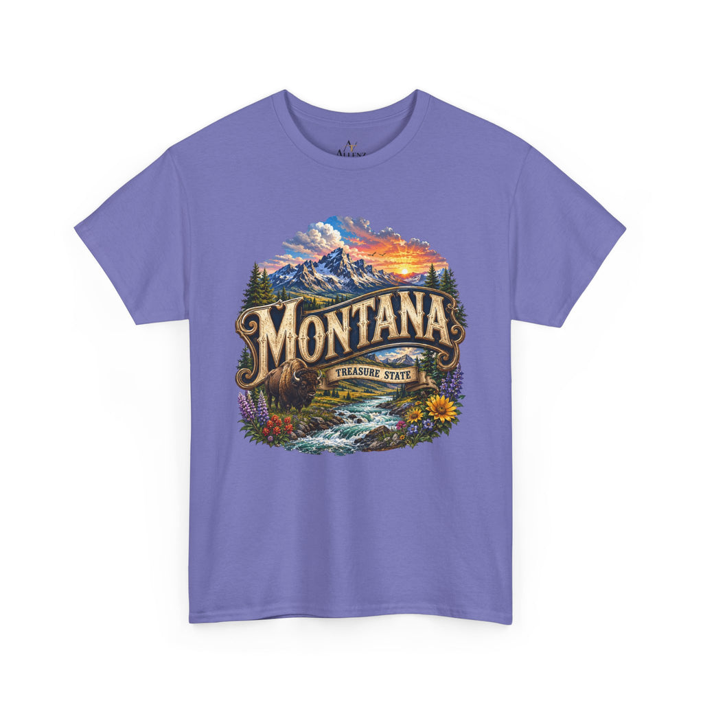 Unisex Heavy Cotton Tee🏔️ Montana – Big Sky Beauty and Wild Frontier Spirit 🏔️