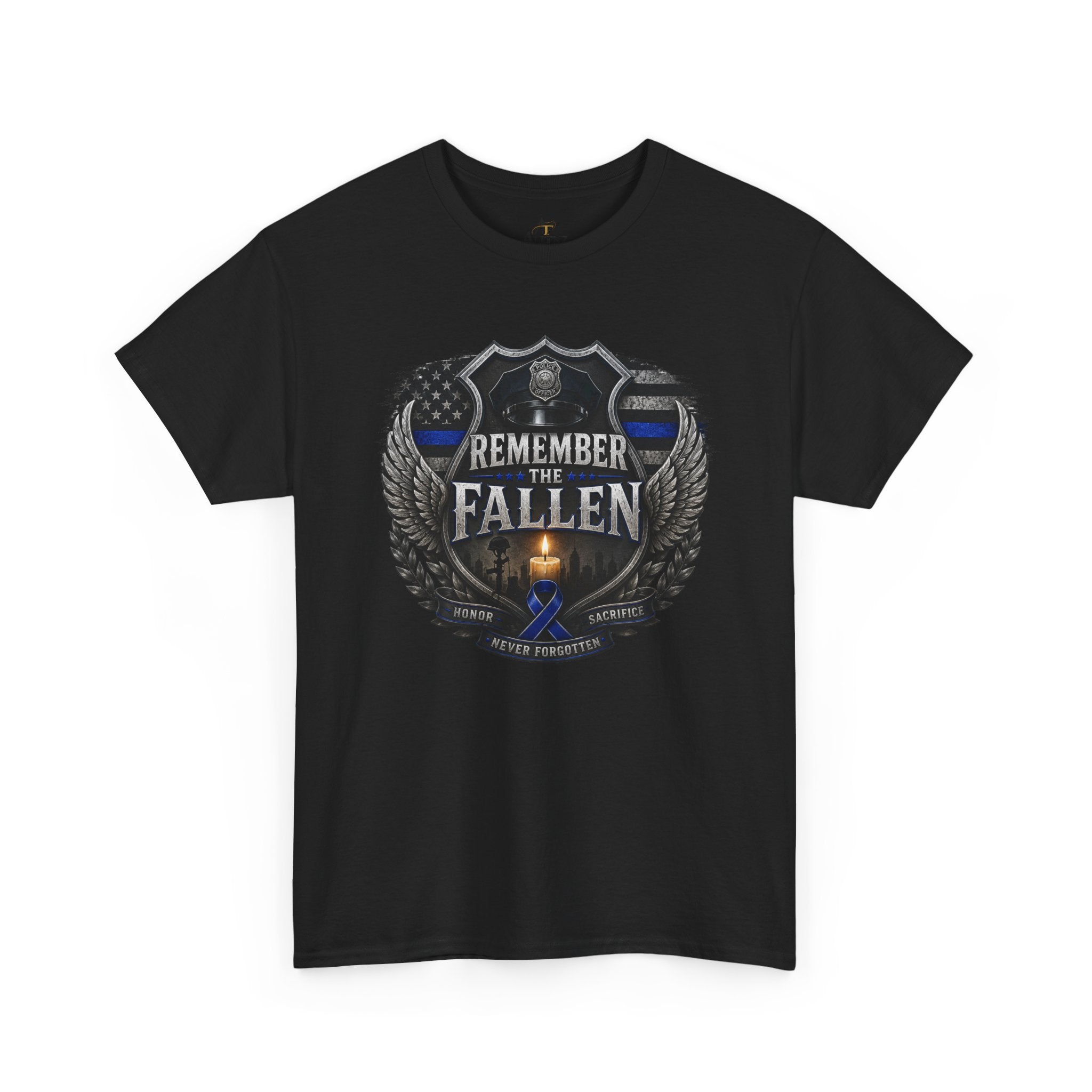 Unisex Heavy Cotton Tee Thin blue line remember the Fallen