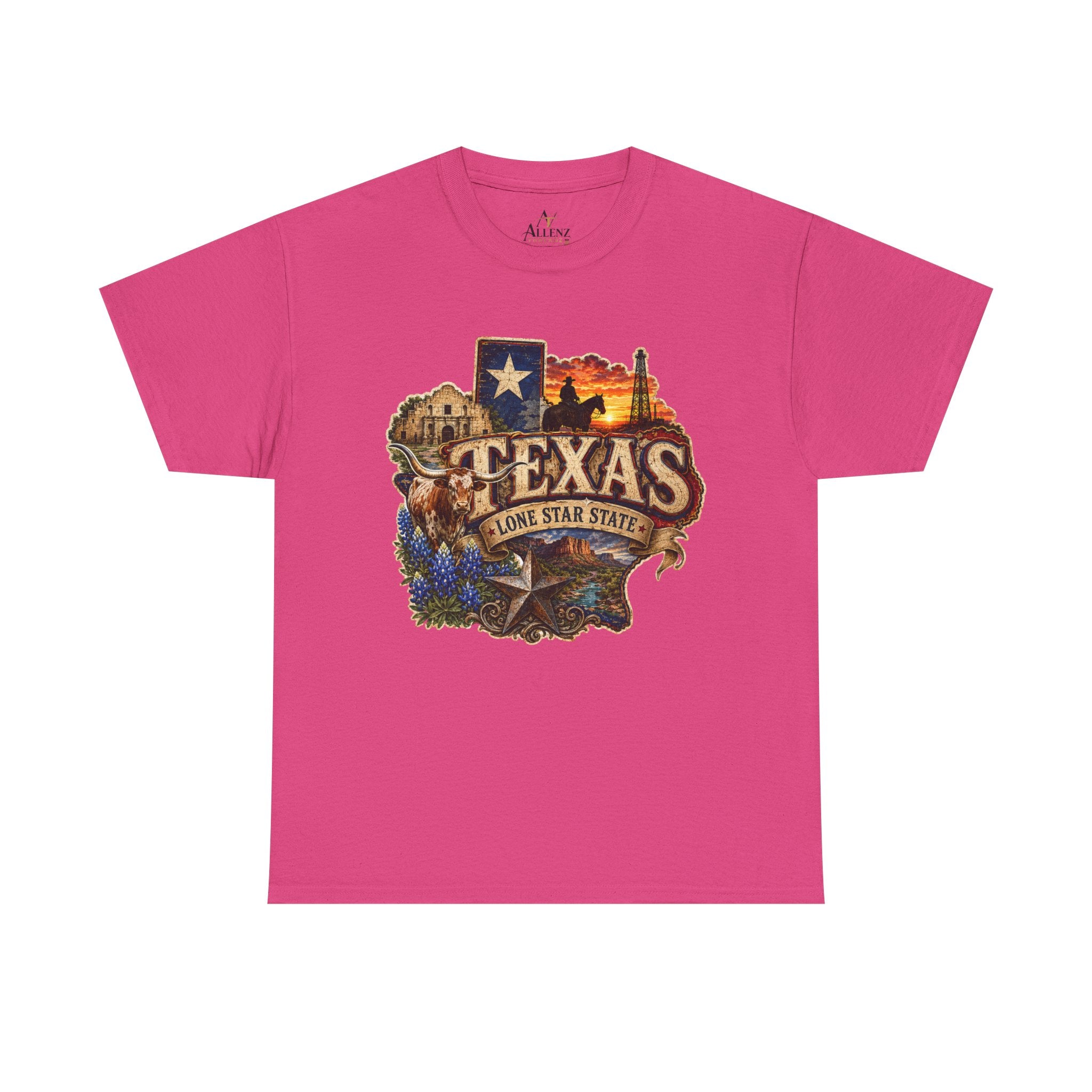 Unisex Heavy Cotton Tee⭐🤠 Texas – Pride of the Lone Star State 🌵🐂