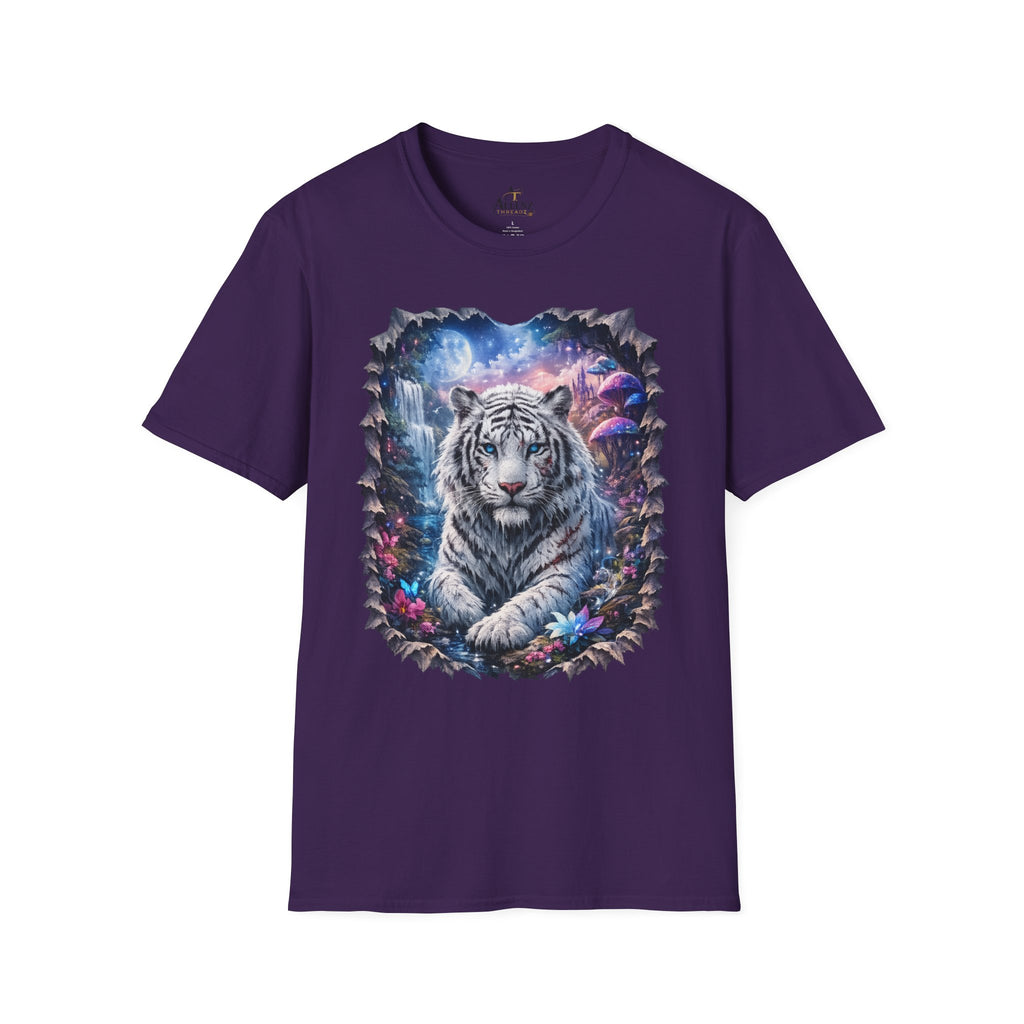 Fantasy white Bengal tiger Unisex Softstyle T-Shirt -