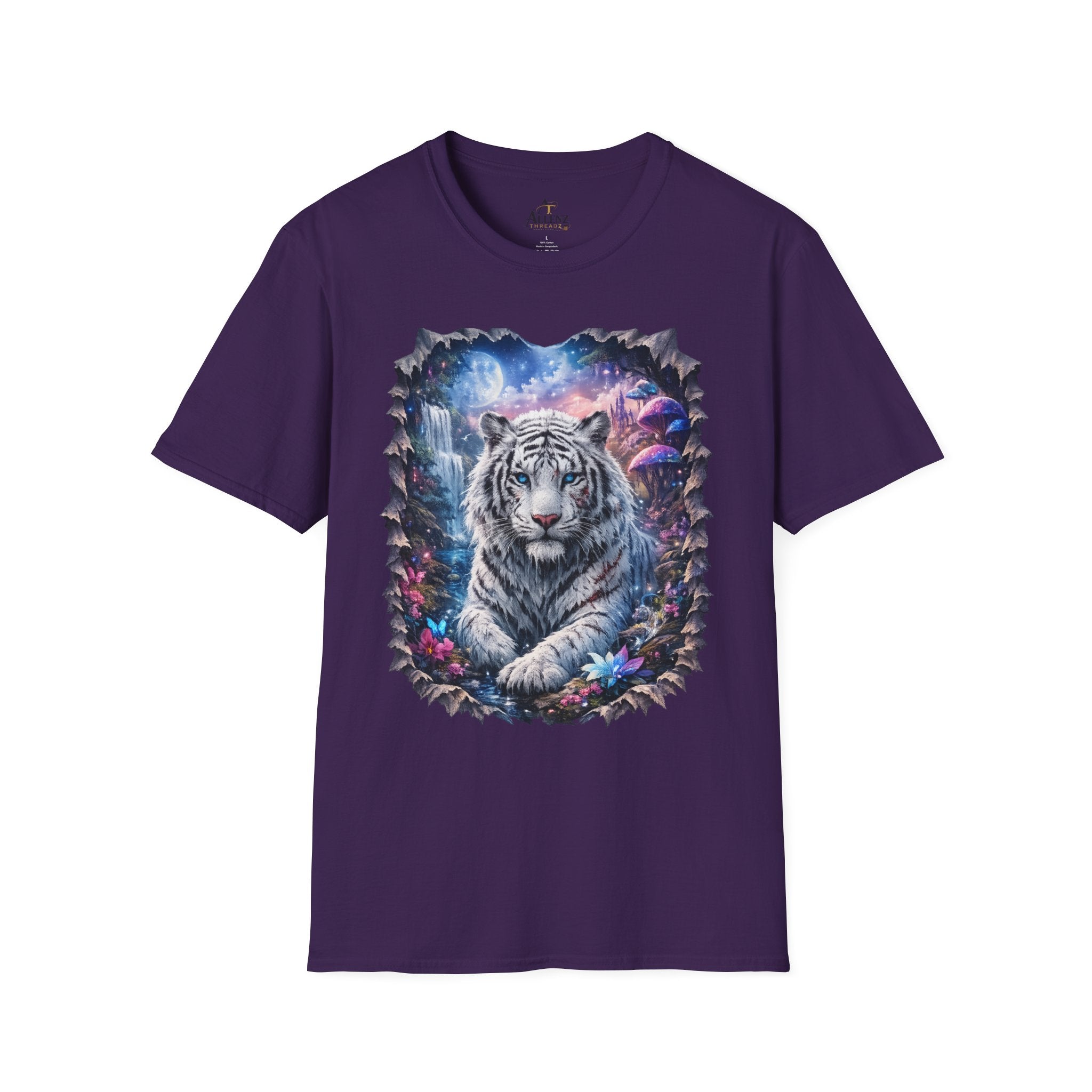 Fantasy white Bengal tiger Unisex Softstyle T-Shirt -