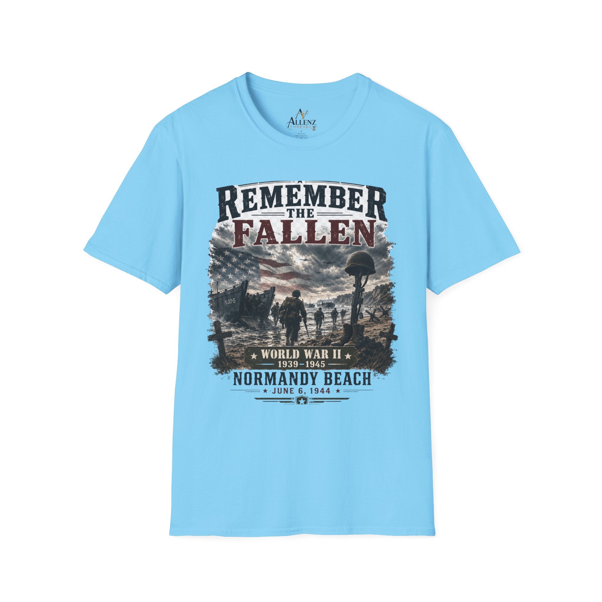 Remember the Fallen T-Shirt — Normandy Beach WWII Memorial Tee