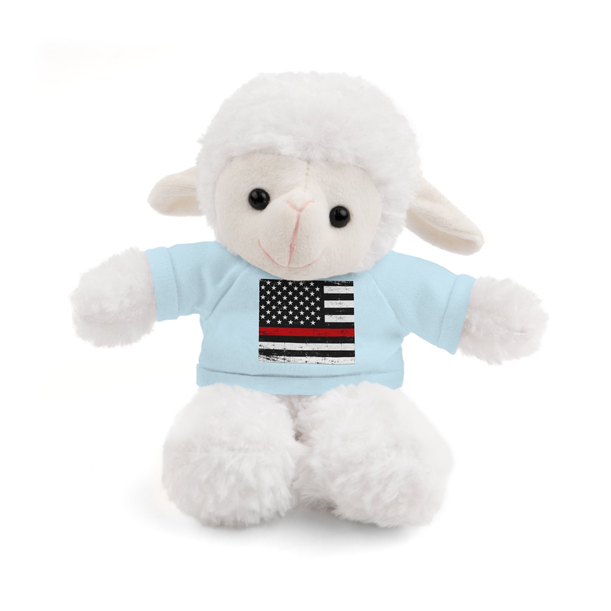 Kids Stuffed Animal with Thin Red line flag Tee
