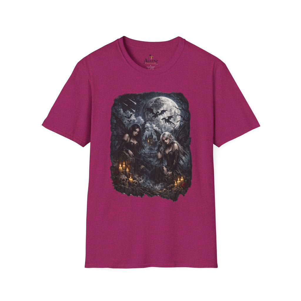 Fantasy Moonlit Wolves T-Shirt — Gothic Werewolf Night Scene