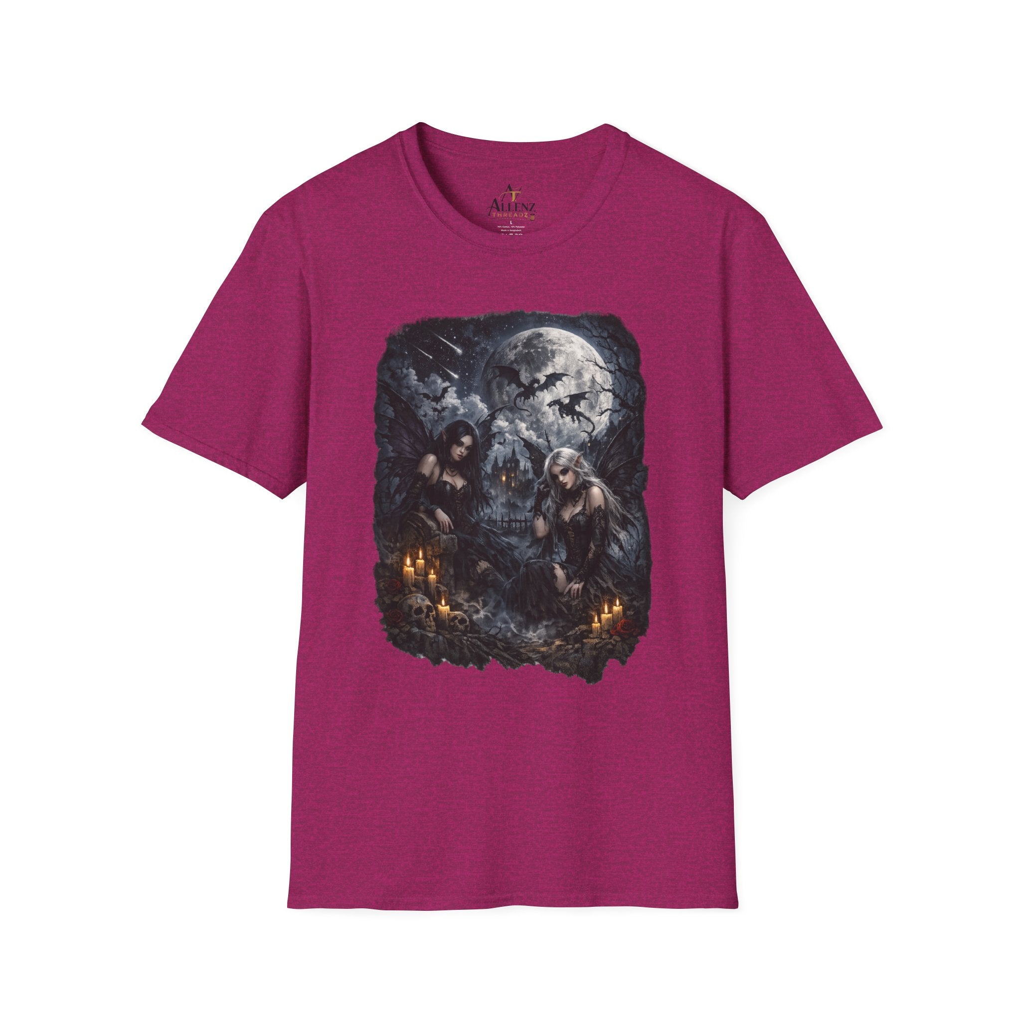 Fantasy Moonlit Wolves T-Shirt — Gothic Werewolf Night Scene