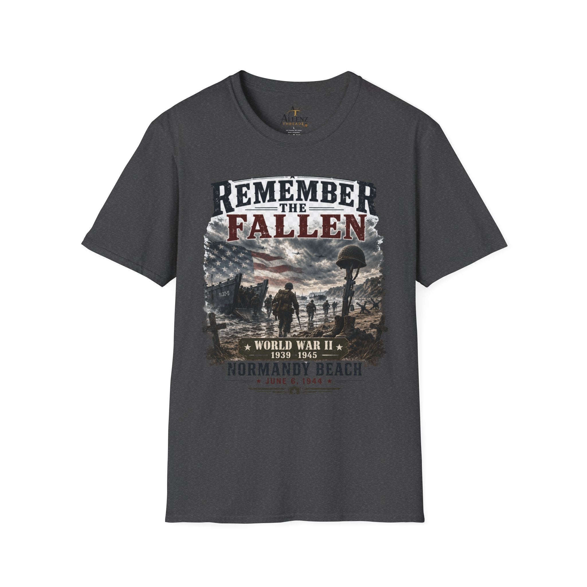 Remember the Fallen T-Shirt — Normandy Beach WWII Memorial Tee