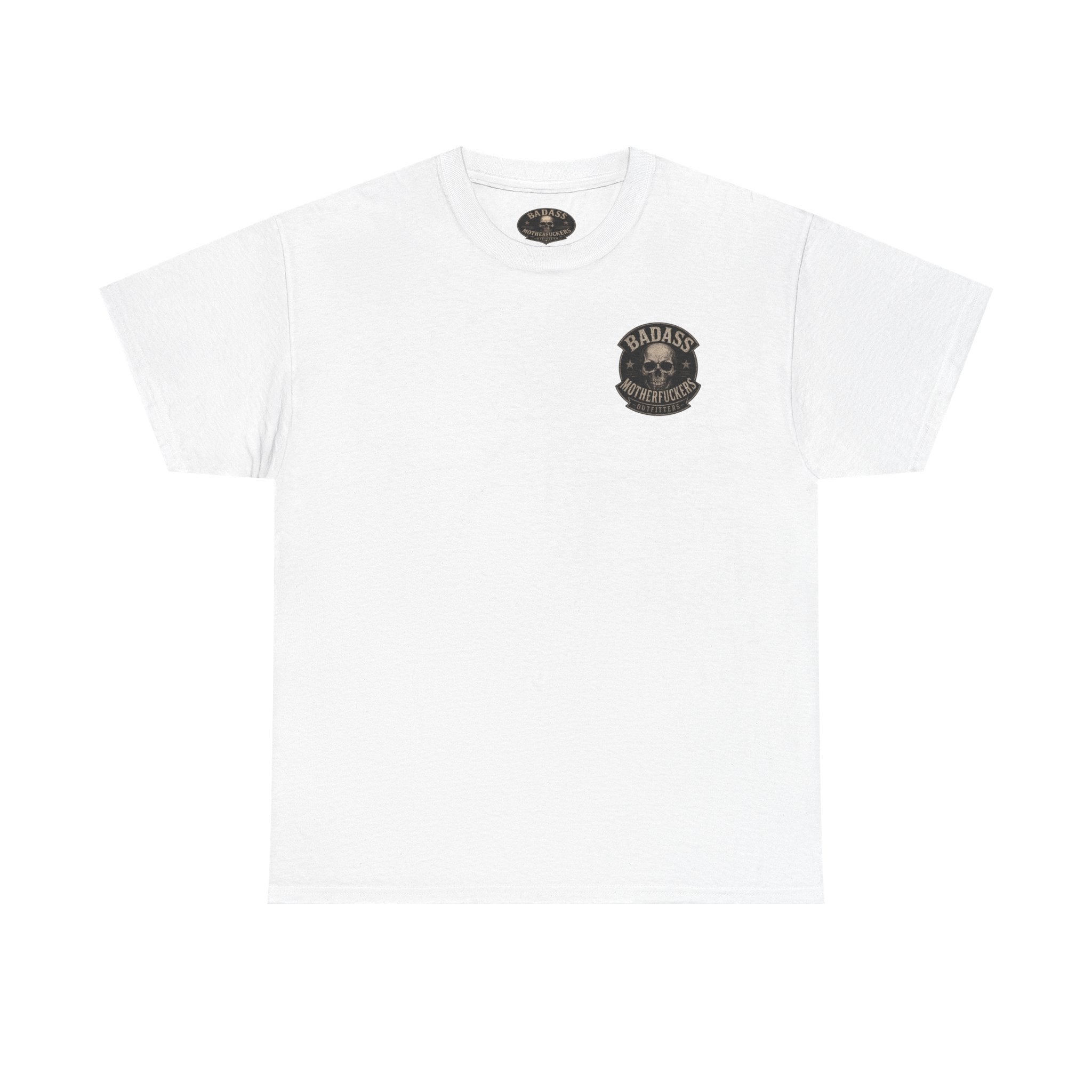 Badass Motherfu.... Skull and boom stick  Unisex Heavy Cotton Tee